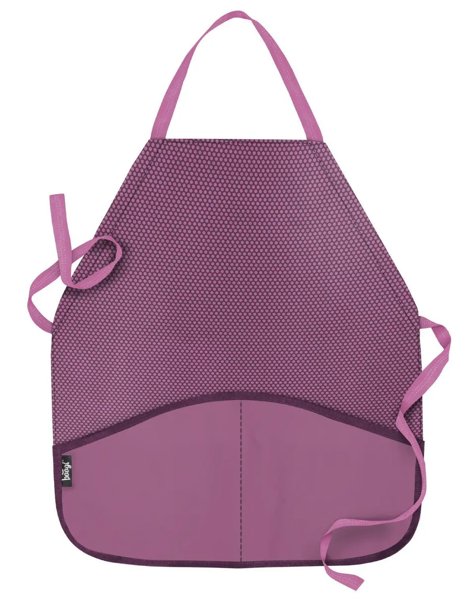 baagl-pink-tablier-enfant-cole-rose-lavable-poches image 1