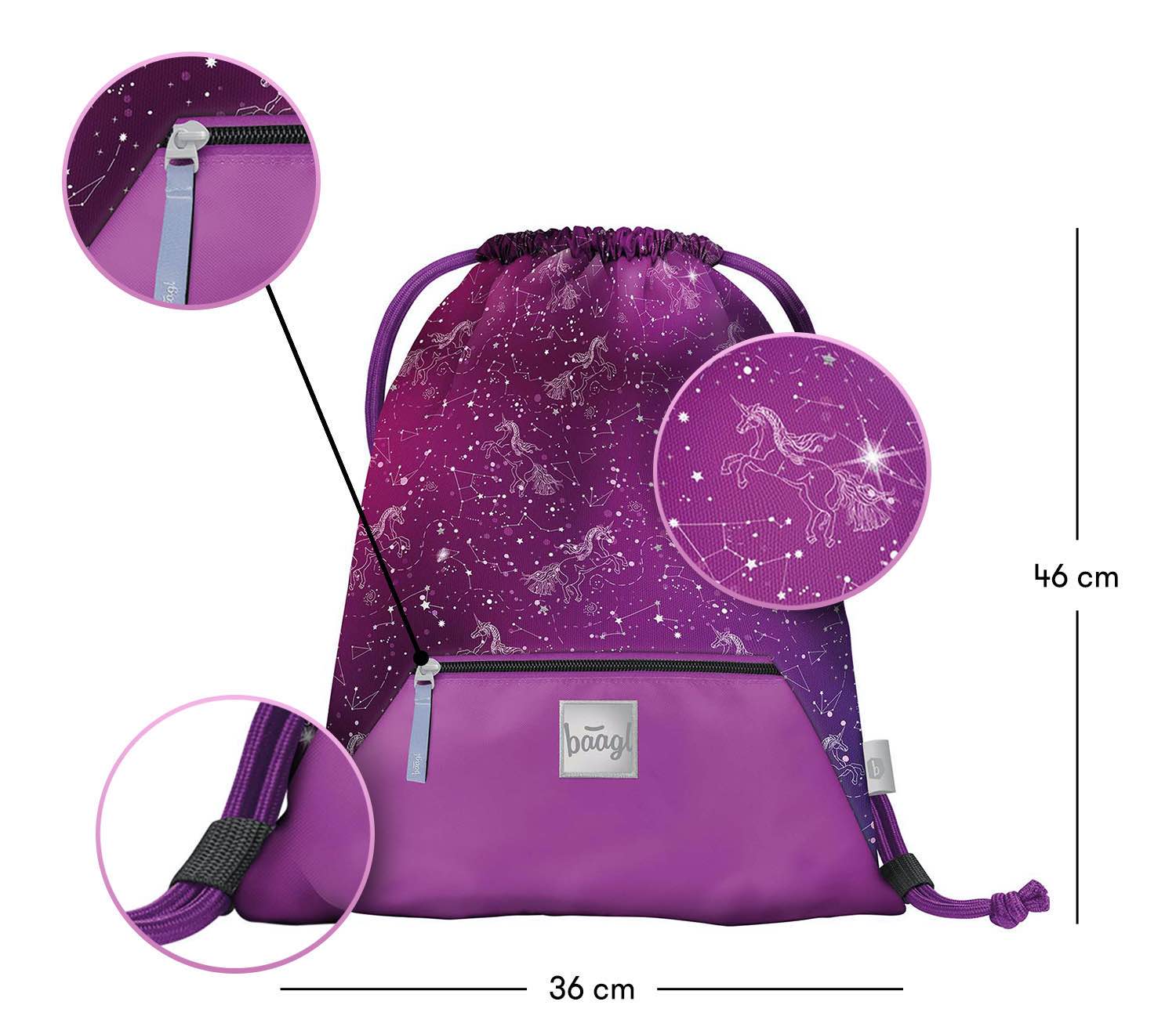 baagl-unicorn-universe-sac-gym-poche-zipp-e-licorne image 3