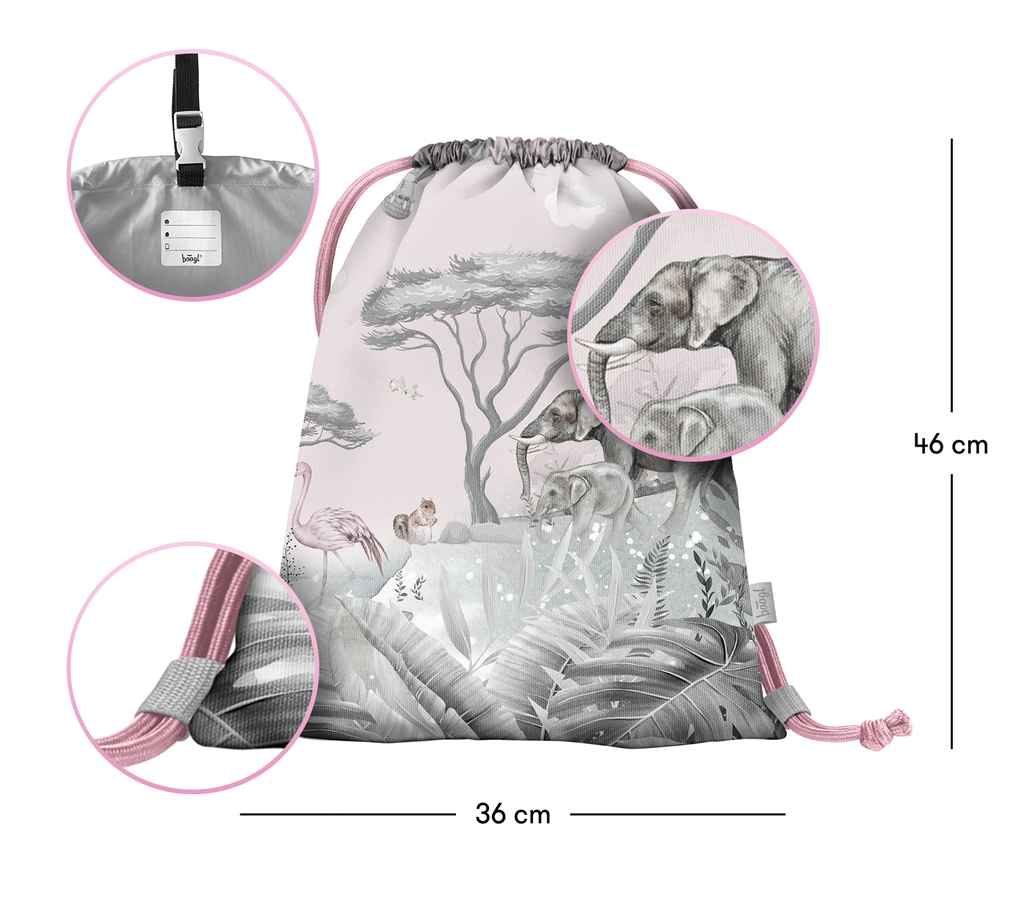 baagl-safari-sac-gym-enfant-lavable-mousqueton image 3