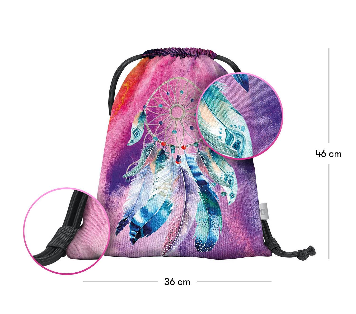 baagl-gym-sacks-dream-catcher-sac-de-gym-fille image 3