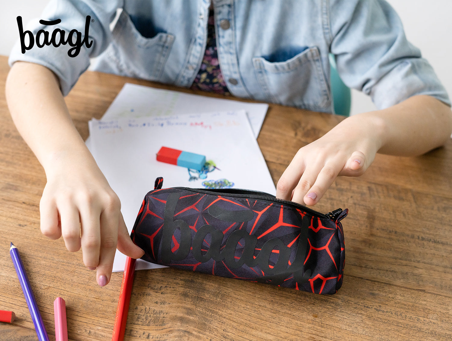 baagl-red-polygon-trousse-scolaire-rouge-polygon image 7
