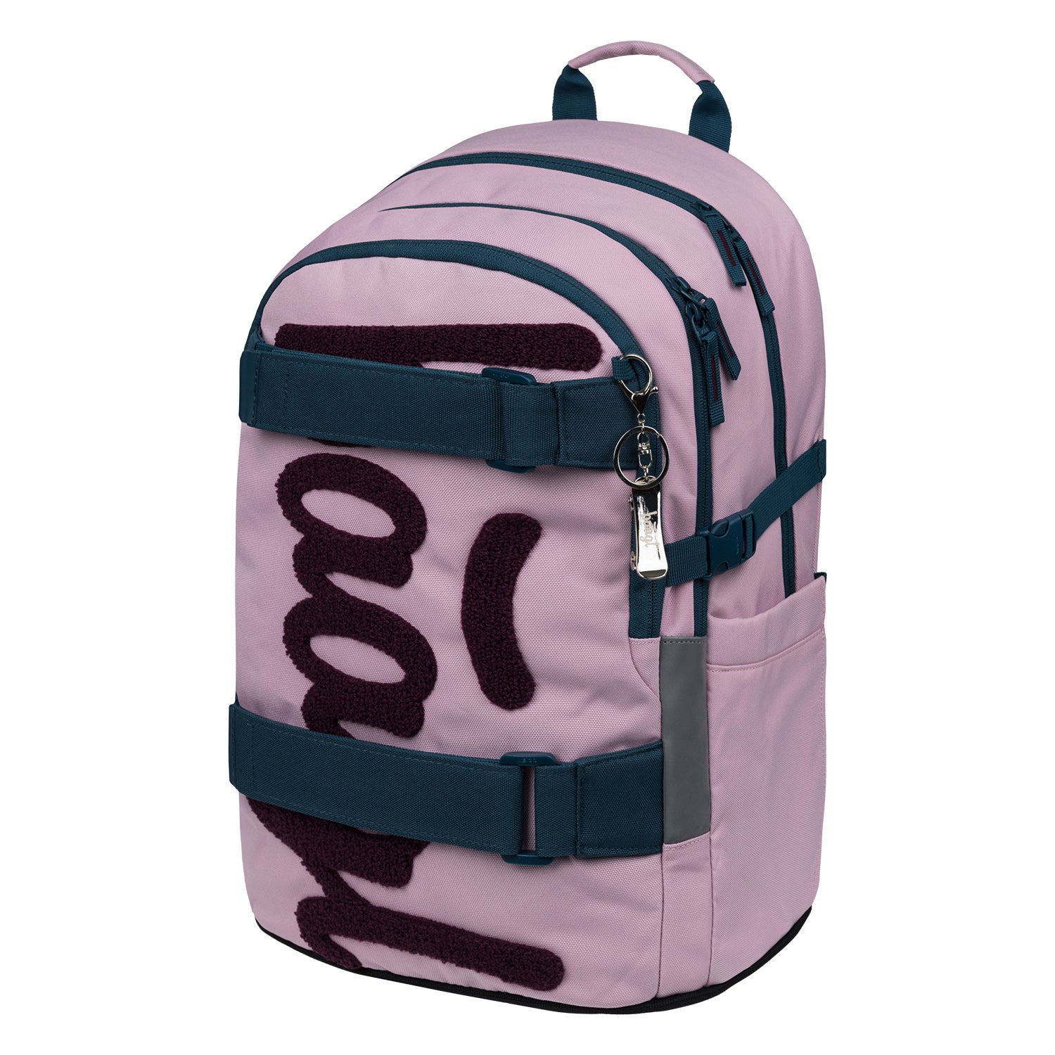 baagl-skate-rose-sac-dos-scolaire-15-pouces-recycl image 2