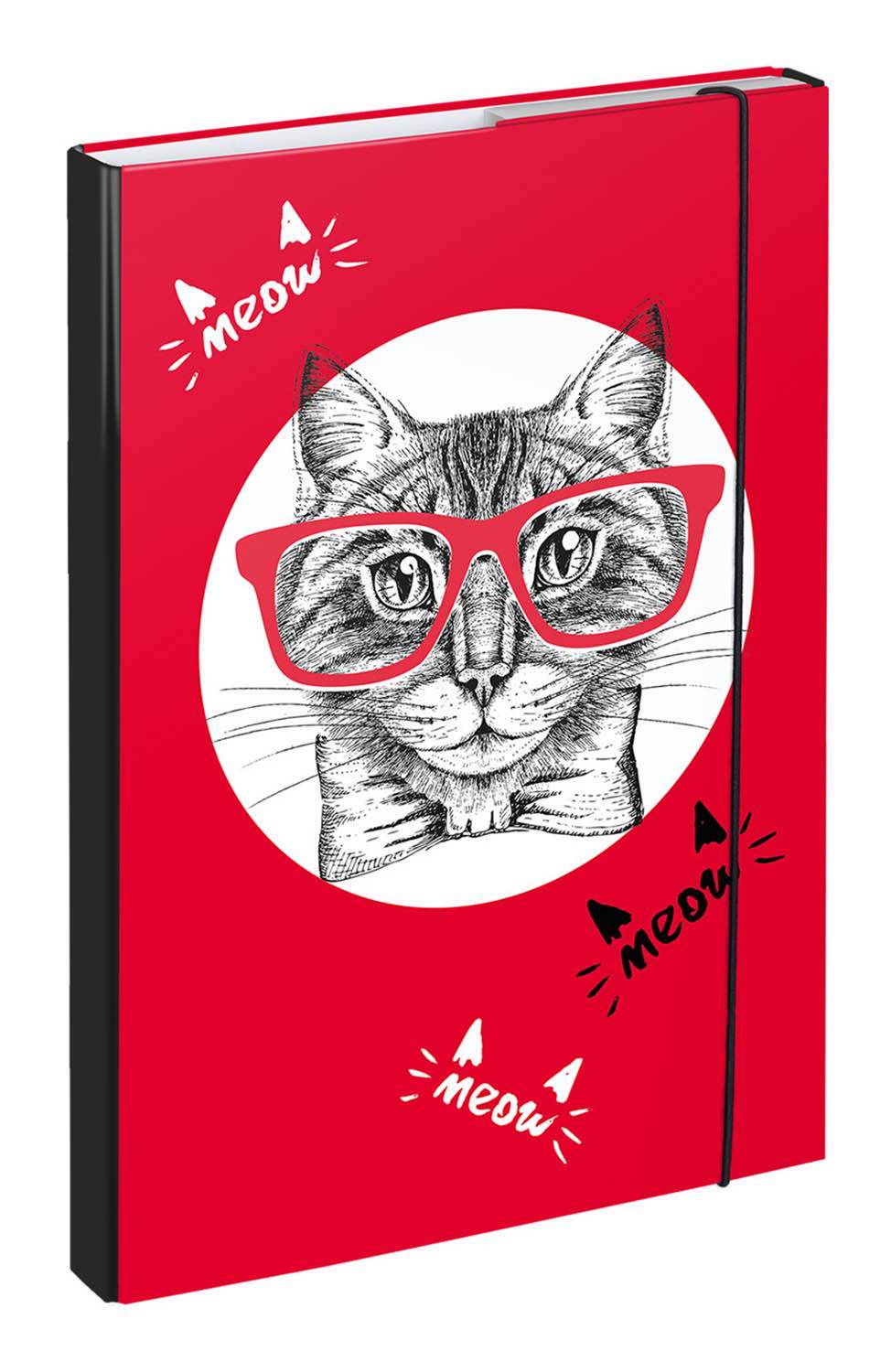 baagl-cat-heftbox-a4-chemise-lastique-chat image 1