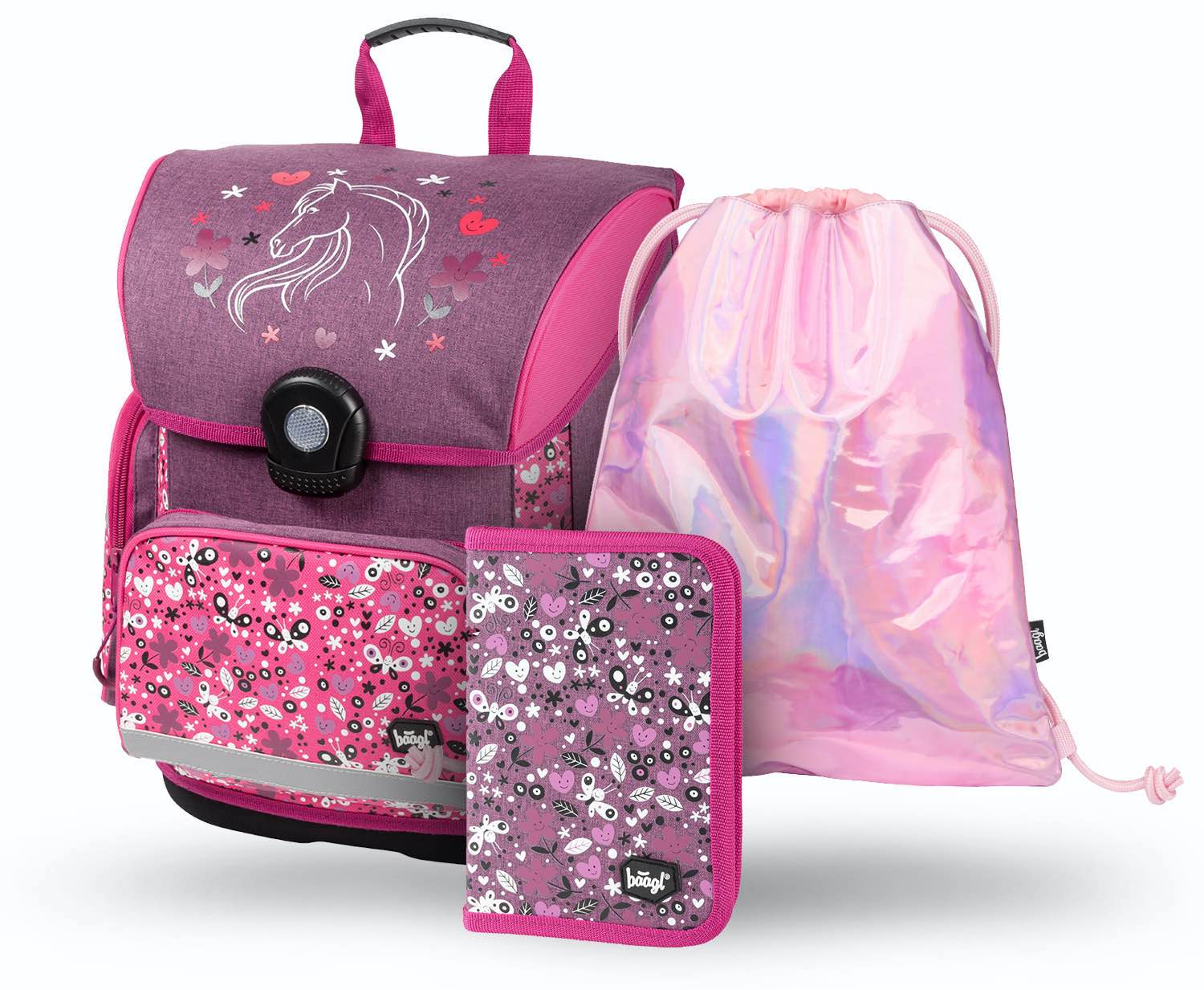 baagl-horses-ensemble-scolaire-cartable-cheval-3-pi-ces image 1