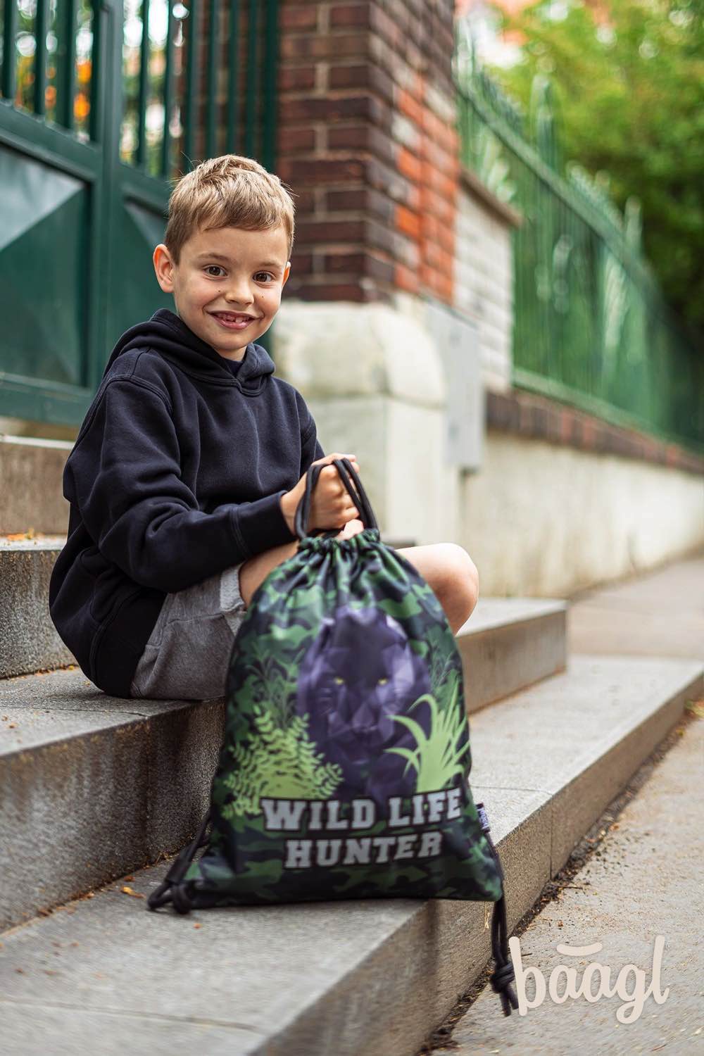 baagl-panther-sac-gym-enfant-noir-lavable image 5