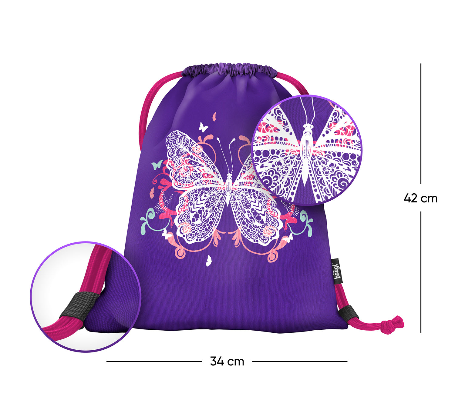 baagl-butterfly-sac-gym-lavable-cordon image 2