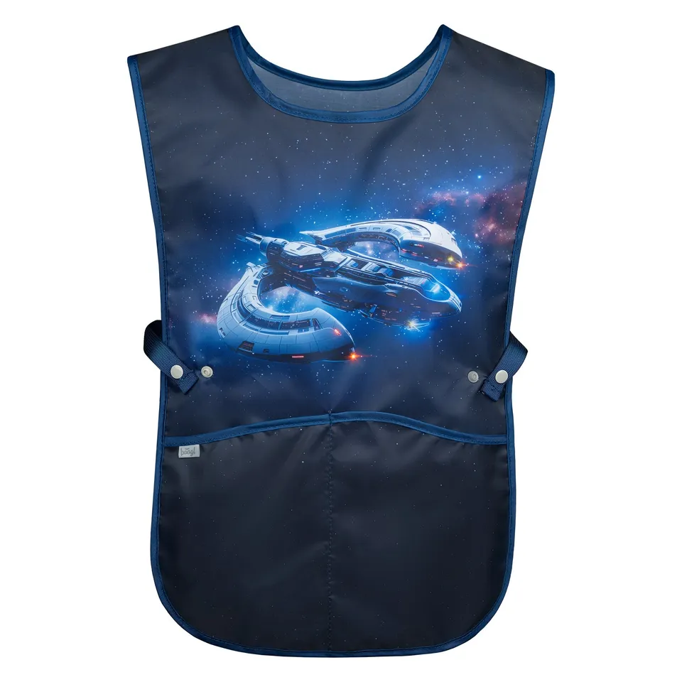 baagl-tablier-enfant-spacecraft-lavable-2-poches image 1