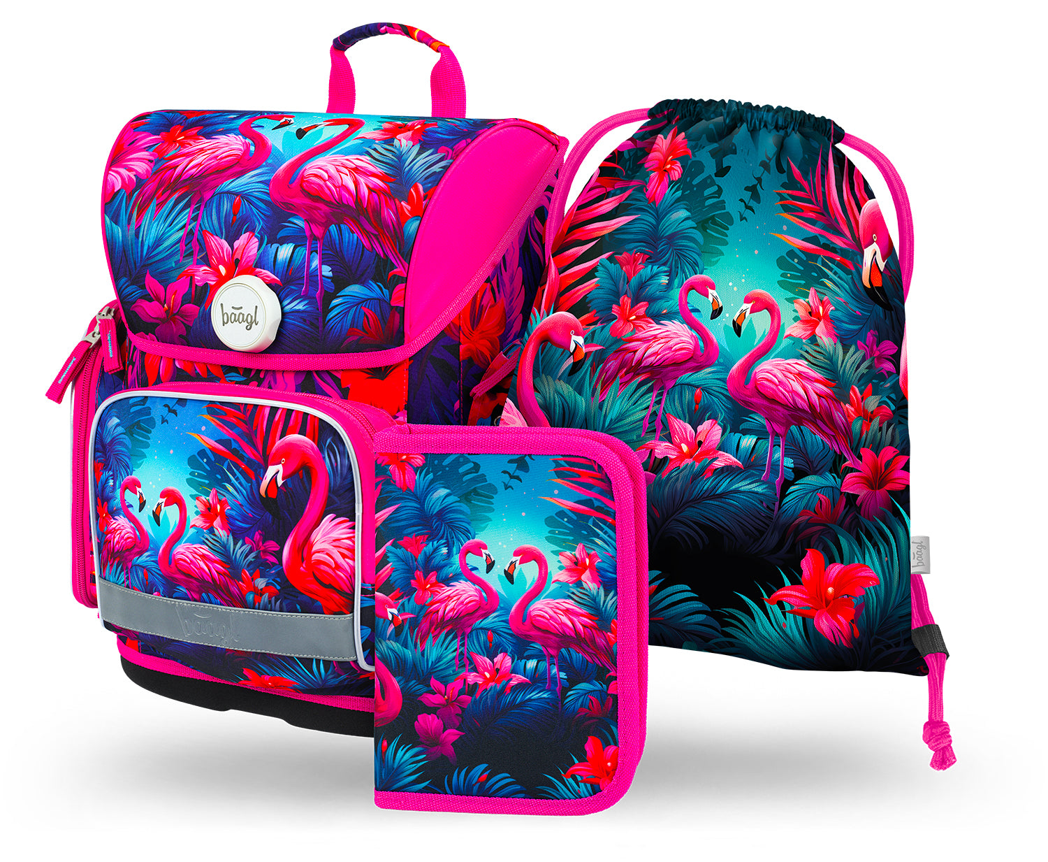baagl-ergo-flamingos-set-scolaire-3-pi-ces image 1