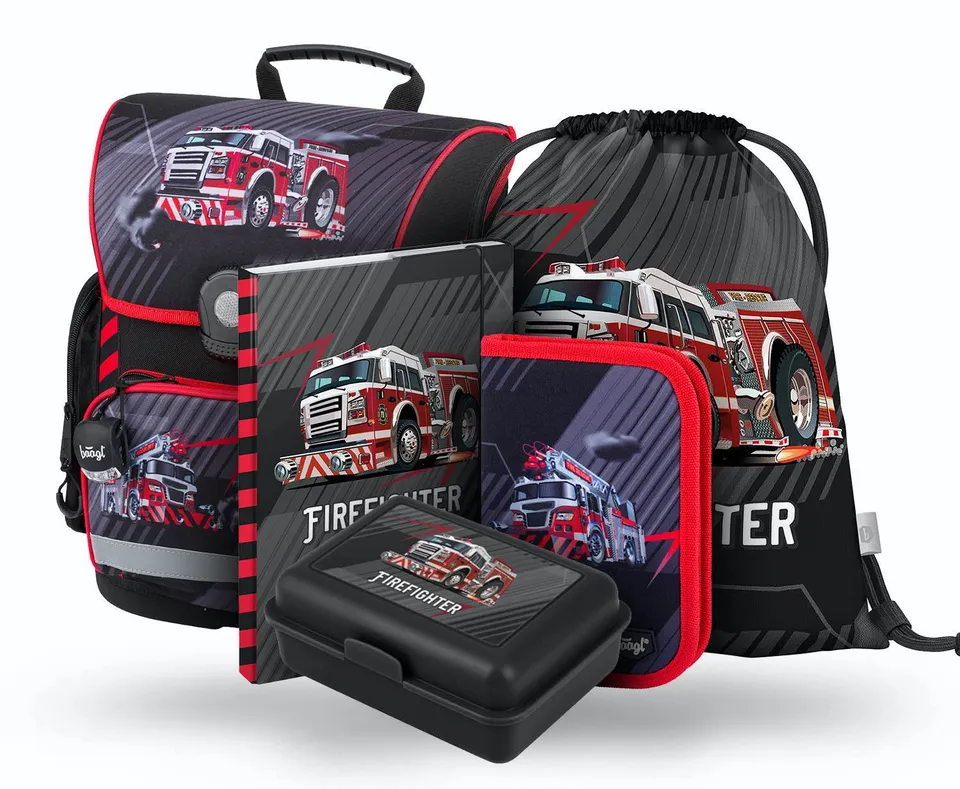 baagl-school-set-firetruck-ii-cartable-18-l-gar-on image 1