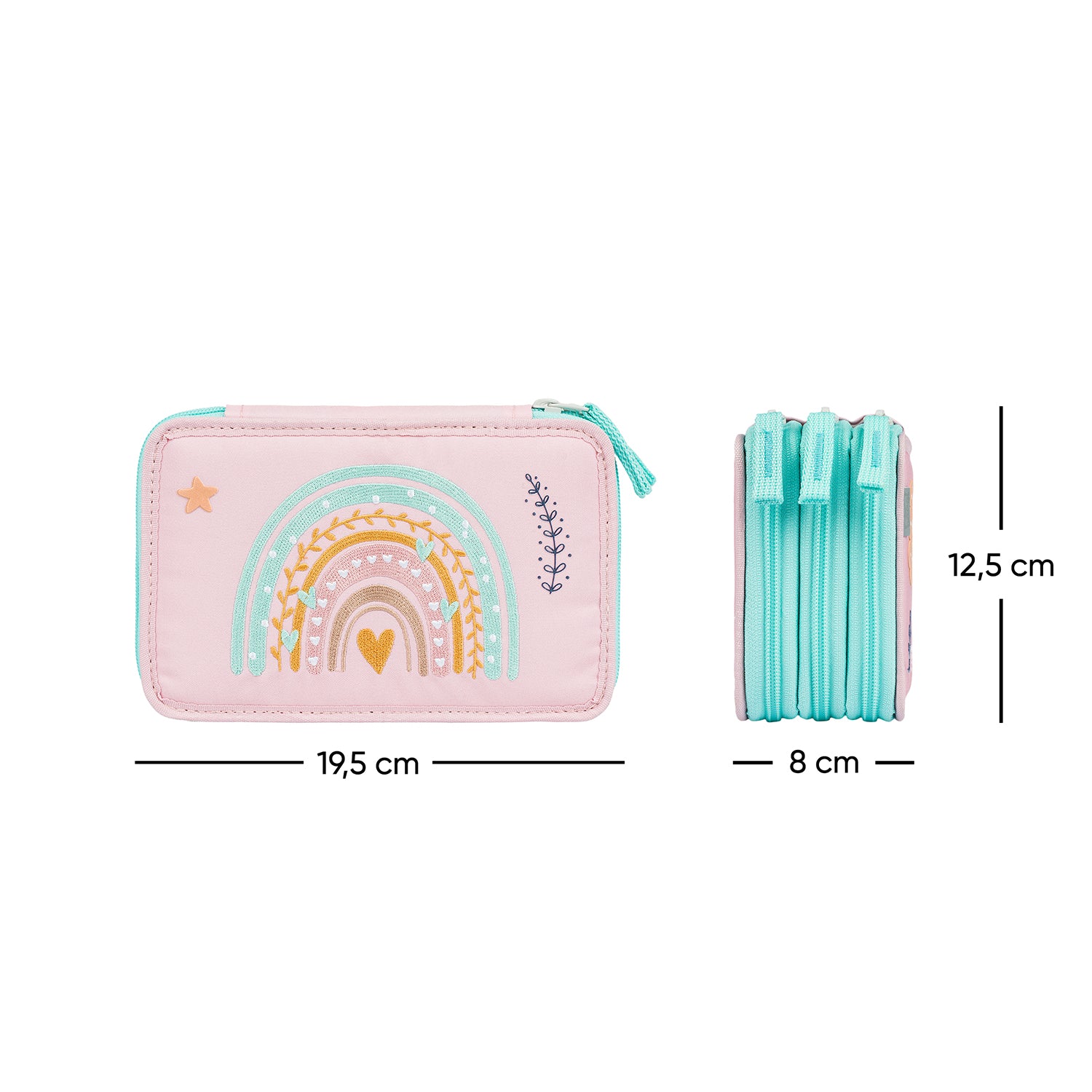 baagl-three-tier-pink-rainbow-trousse-3-compartiments-vide image 6