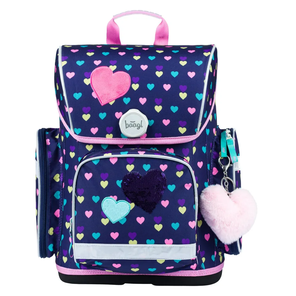 baagl-ergo-pink-hearts-cartable-rose-19-l-magn-tique image 1