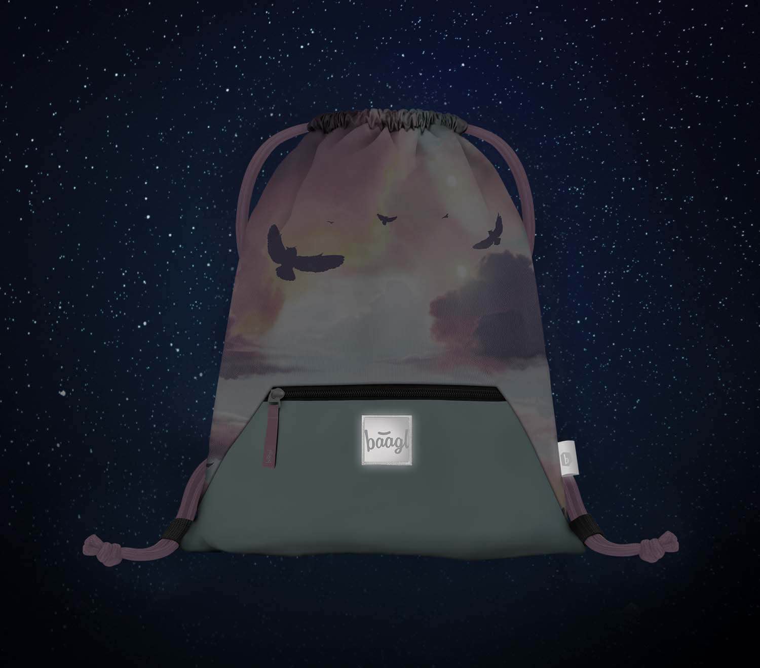 baagl-gym-sacks-owl-sac-de-gym-hibou-poche-zipp-e-lavable image 4