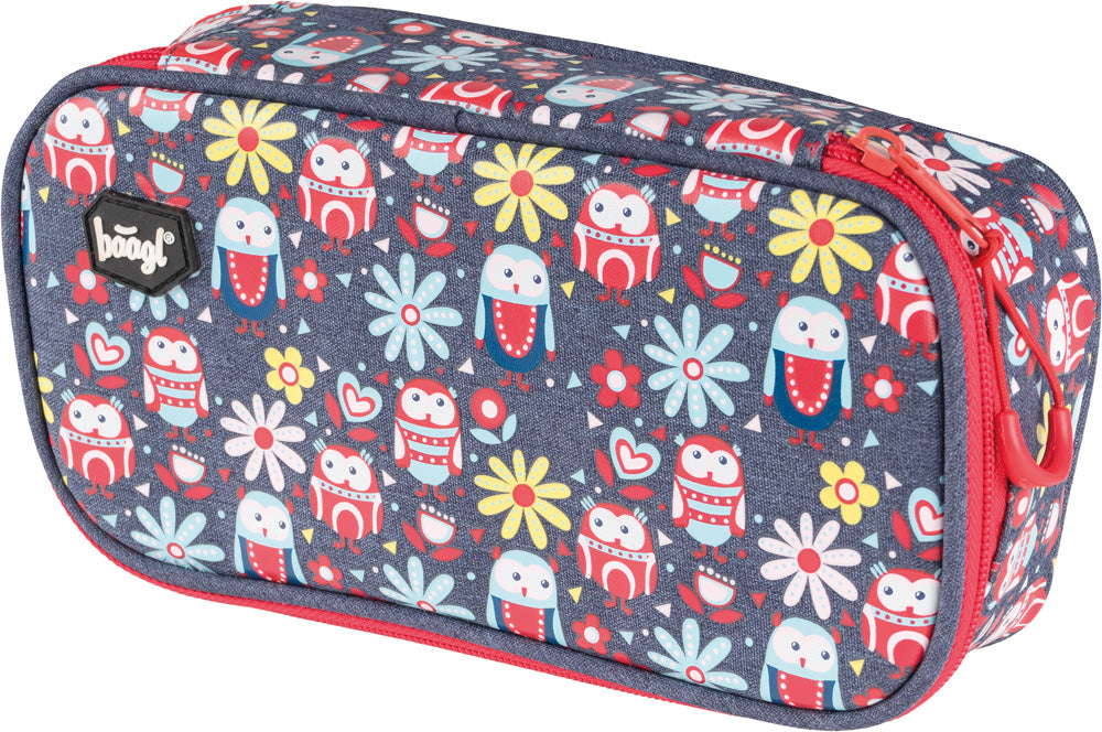 baagl-happy-owls-trousse-scolaire-chouette-fermeture-clair image 1