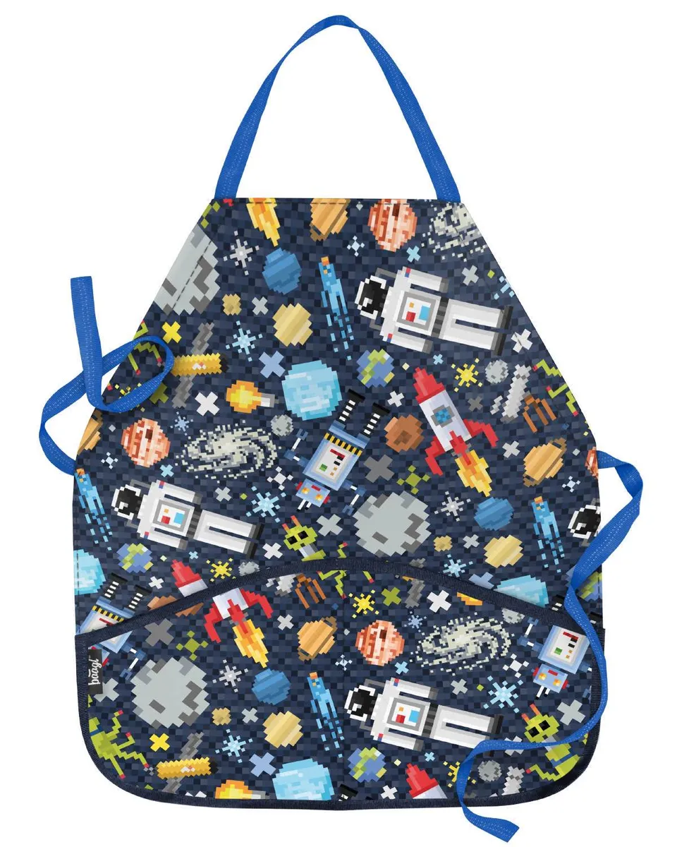 baagl-space-game-tablier-enfant-espace-2-poches-lavable image 1