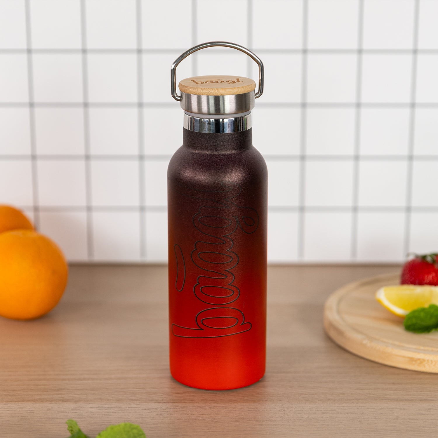 baagl-gradient-rouge-noir-gourde-thermos-500-ml image 5