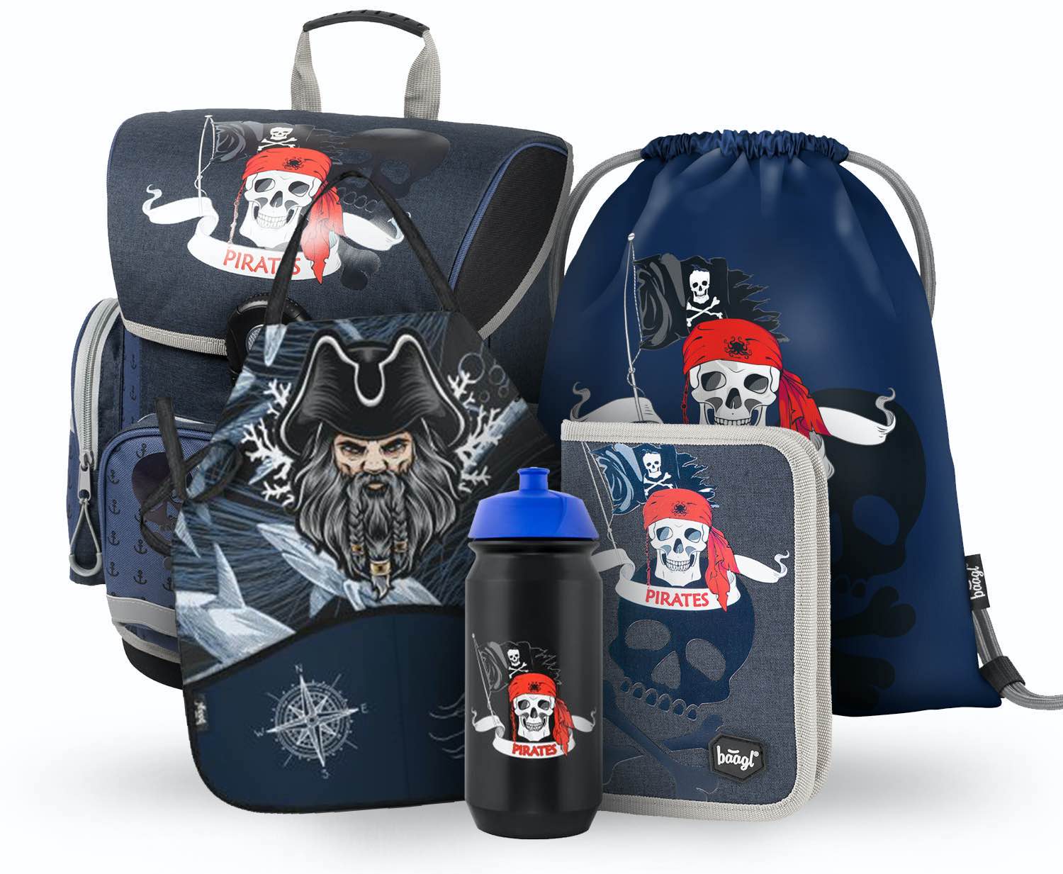 baagl-pirates-ii-set-scolaire-cartable-trousse-18-l image 1