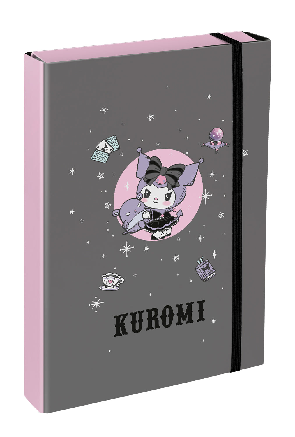 baagl-jumbo-kuromi-grey-chemise-a4-grise-lastique image 1