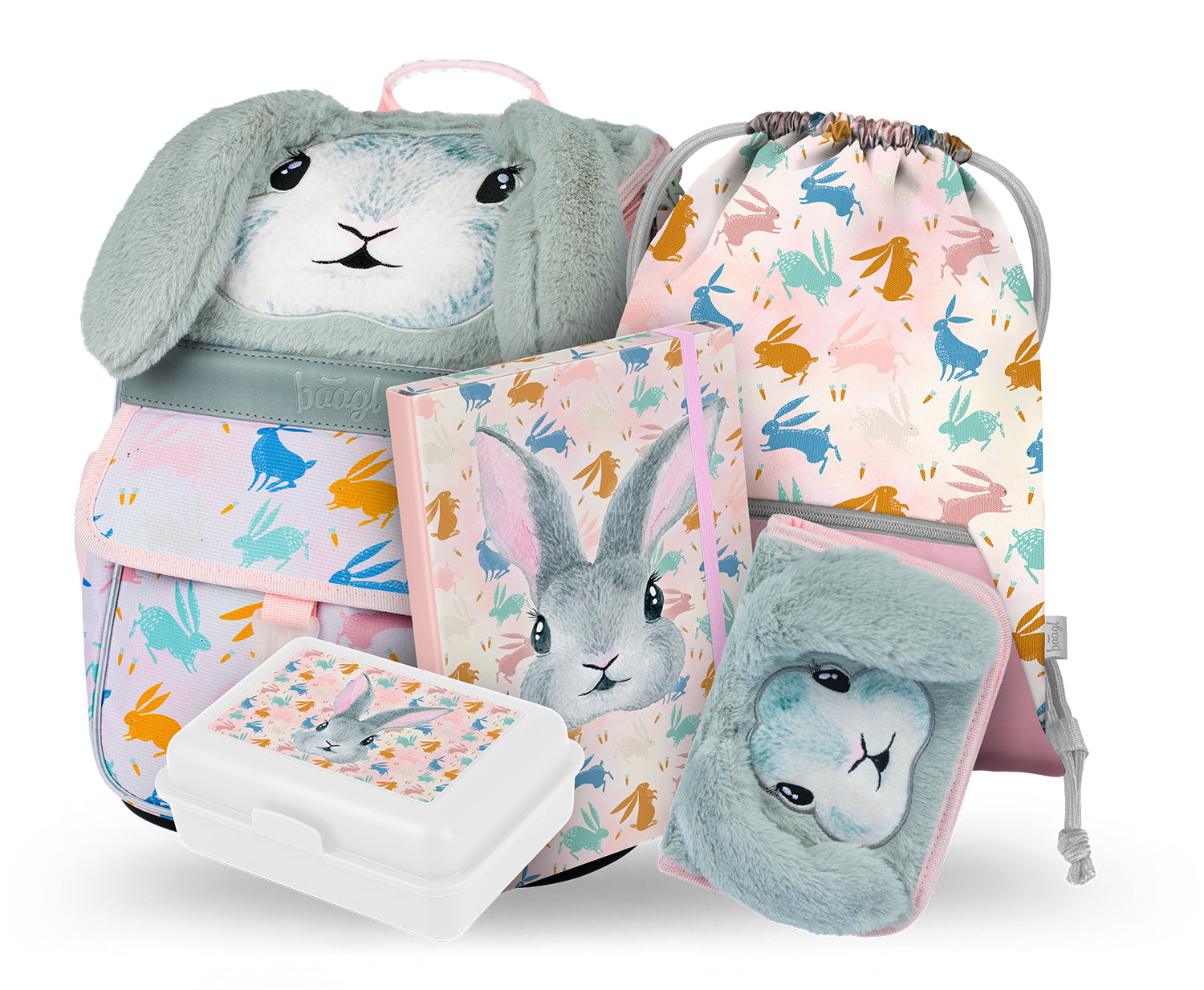 baagl-zippy-bunny-cartable-set-scolaire-fille-lapin-3-pi-ces image 1