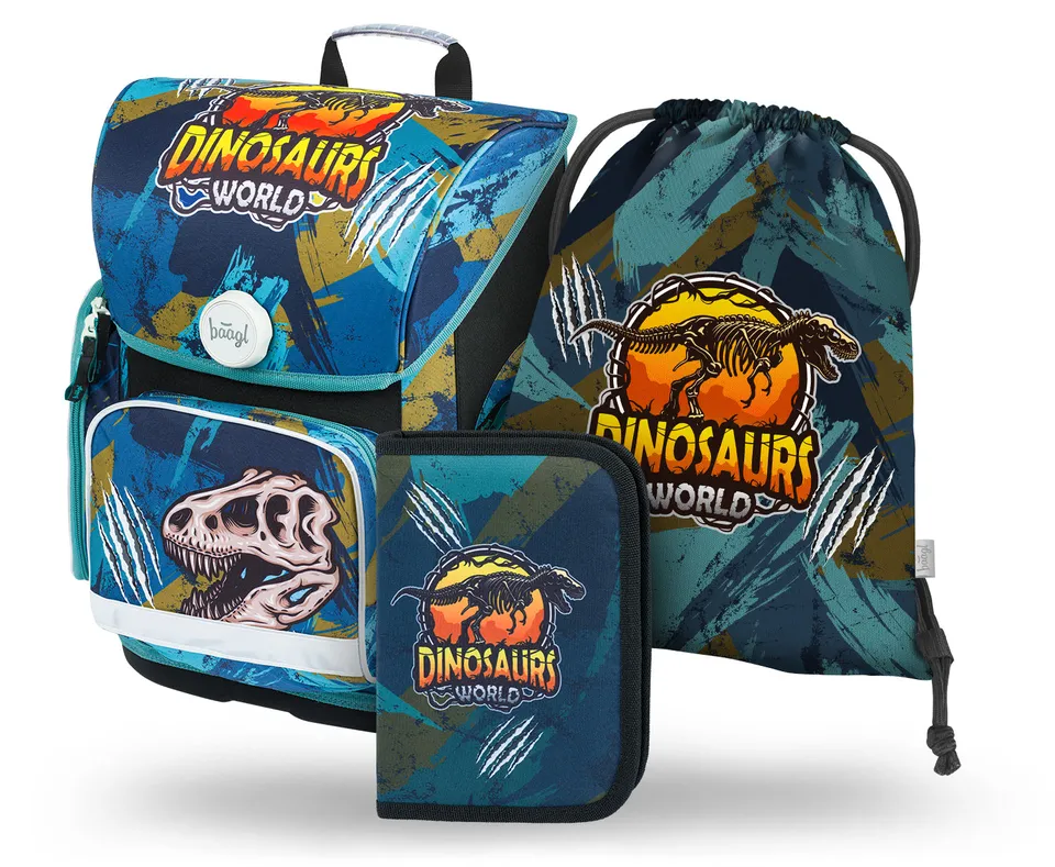 baagl-ergo-dinosaurs-world-set-cartable-gar-on-3-pi-ces image 1