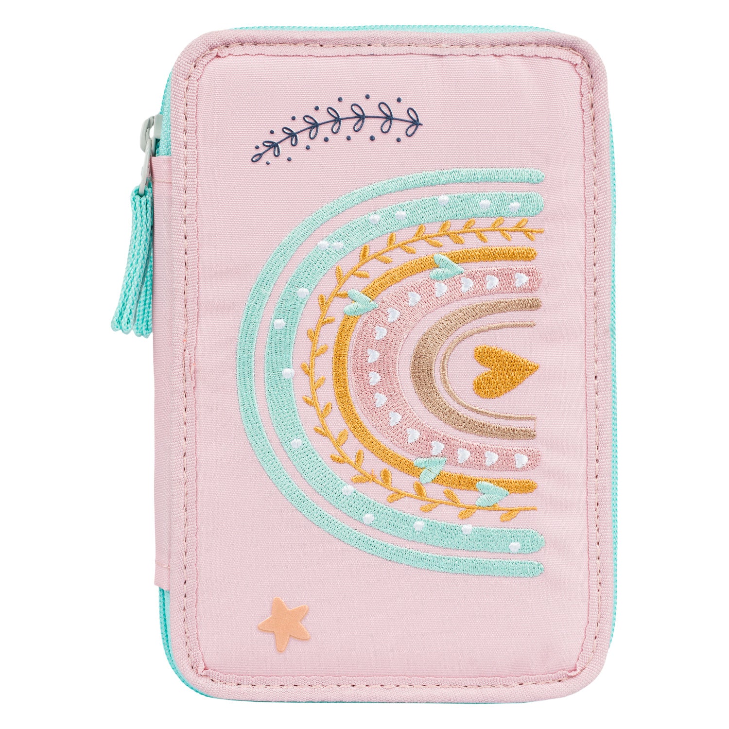 baagl-three-tier-pink-rainbow-trousse-3-compartiments-vide image 3