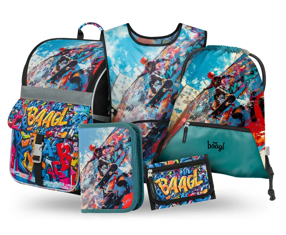 baagl-zippy-skatepark-set-scolaire-cartable-gar-on-cp image 1