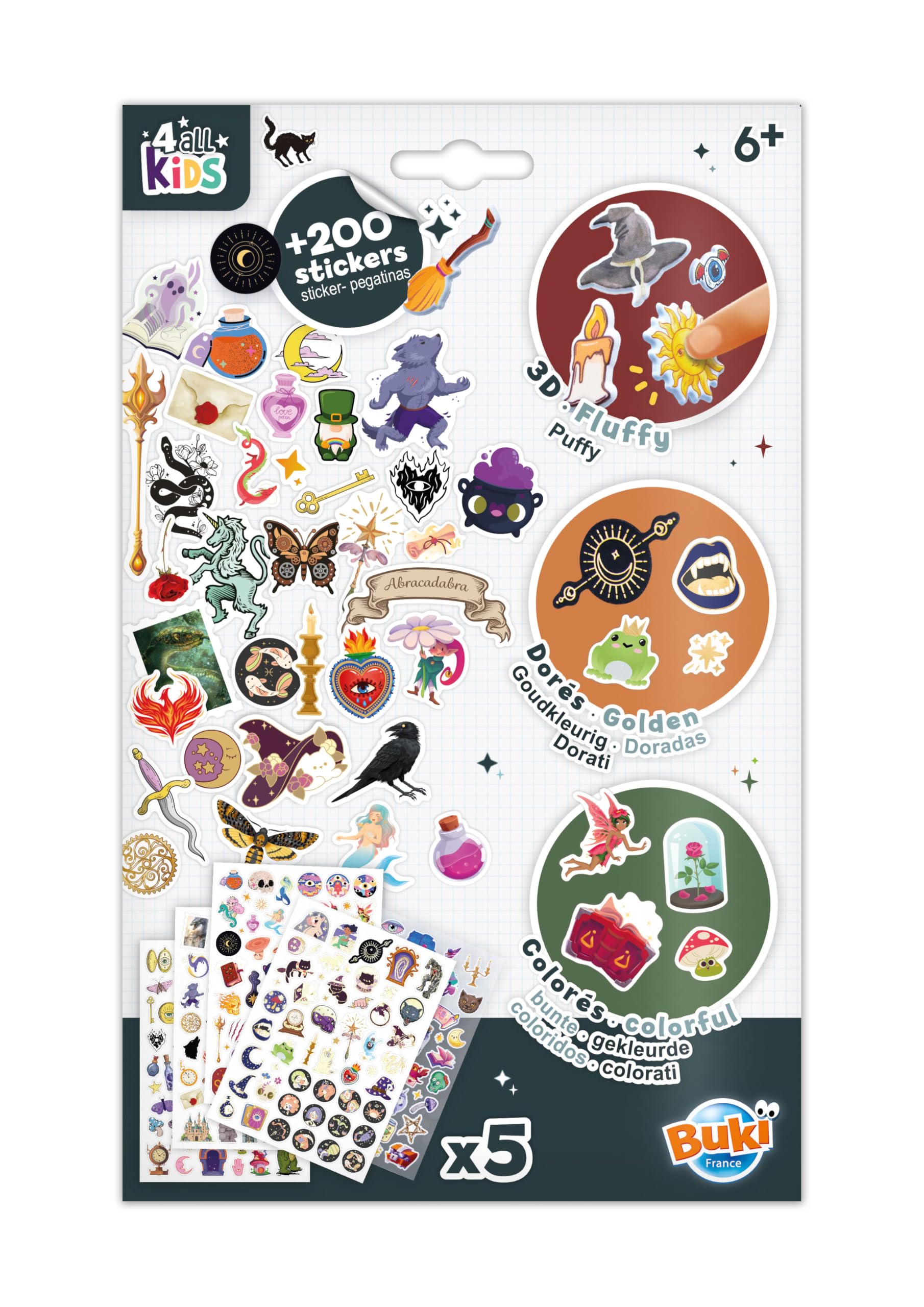 buki-fantastique-pochette-stickers-200-dor-s-fluffy-d-s-6-ans image 2