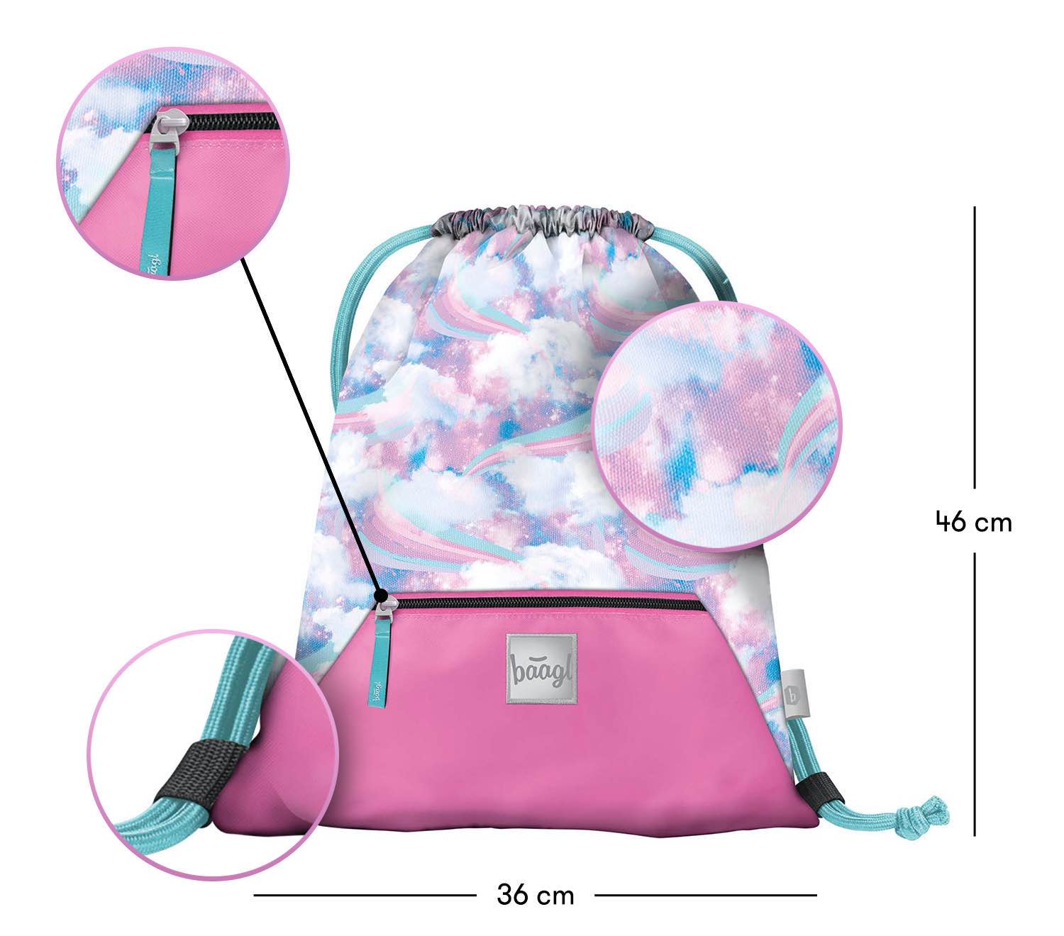 baagl-gym-sacks-sky-sac-gym-poche-zipp-e-lavable image 3