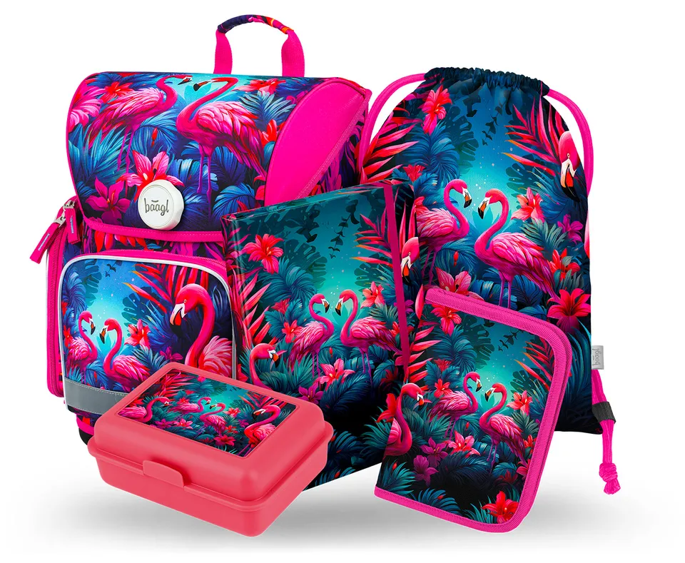 baagl-school-sets-ergo-flamingos-ii-set-scolaire-fille-3-pi-ces image 1