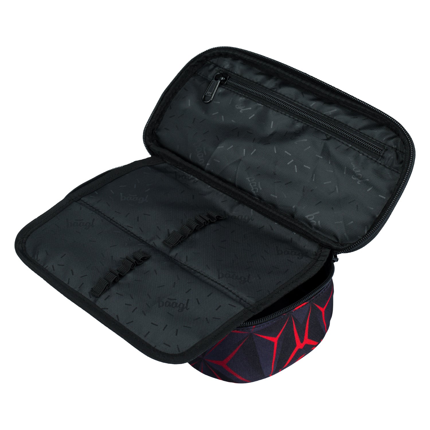 baagl-red-polygon-trousse-scolaire-double-compartiment image 3