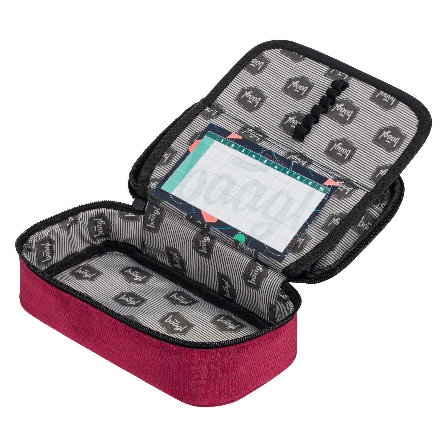 baagl-etui-logo-bordeaux-trousse-scolaire-double-rabat image 2