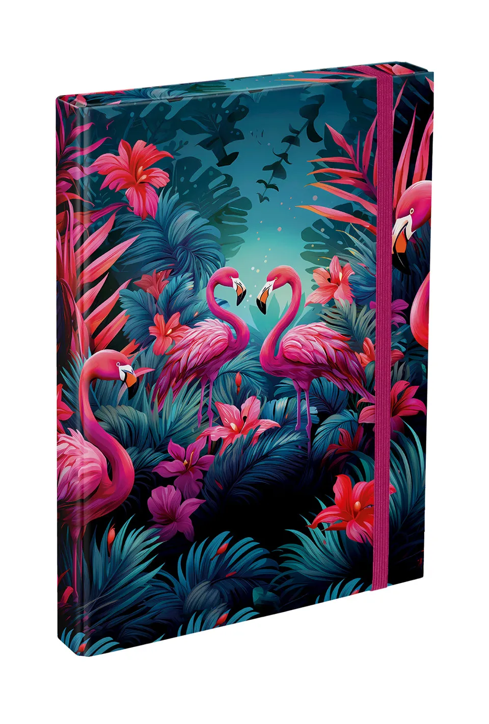 baagl-flamingos-chemise-a4-lastique-flamants-roses image 1