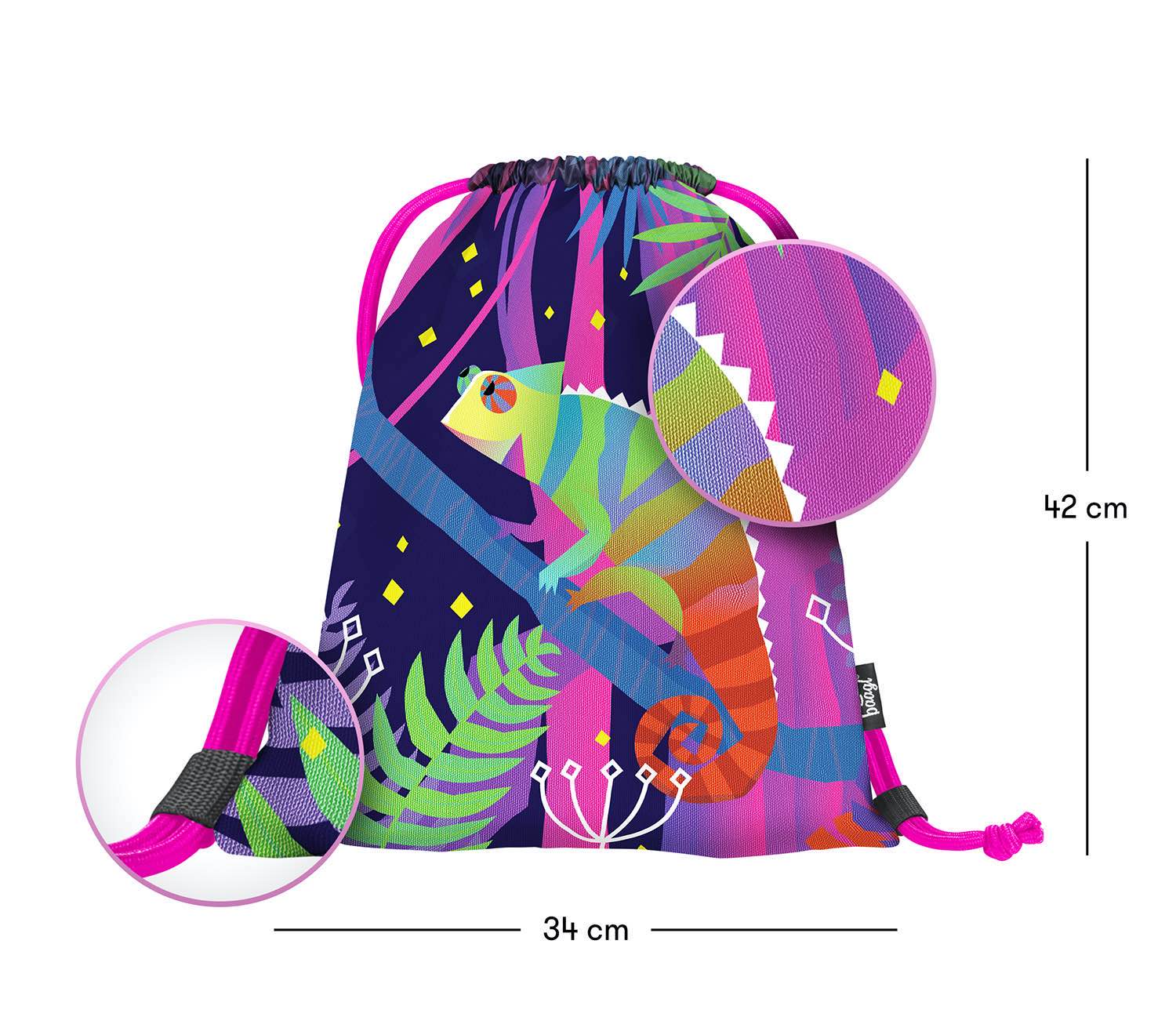 baagl-gym-sacks-chameleon-sac-gym-cam-l-on-lavable image 3