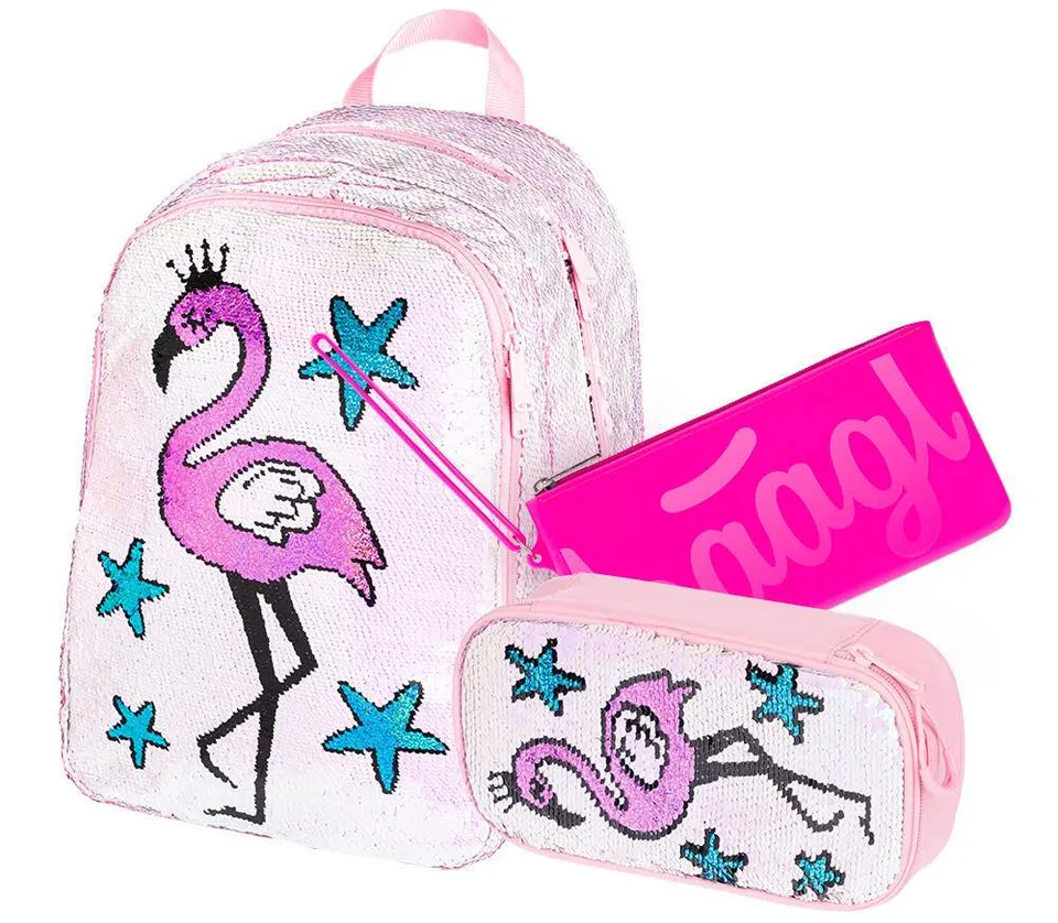 baagl-school-sets-fun-flamingo-cartable-26-l-trousses-fille image 1