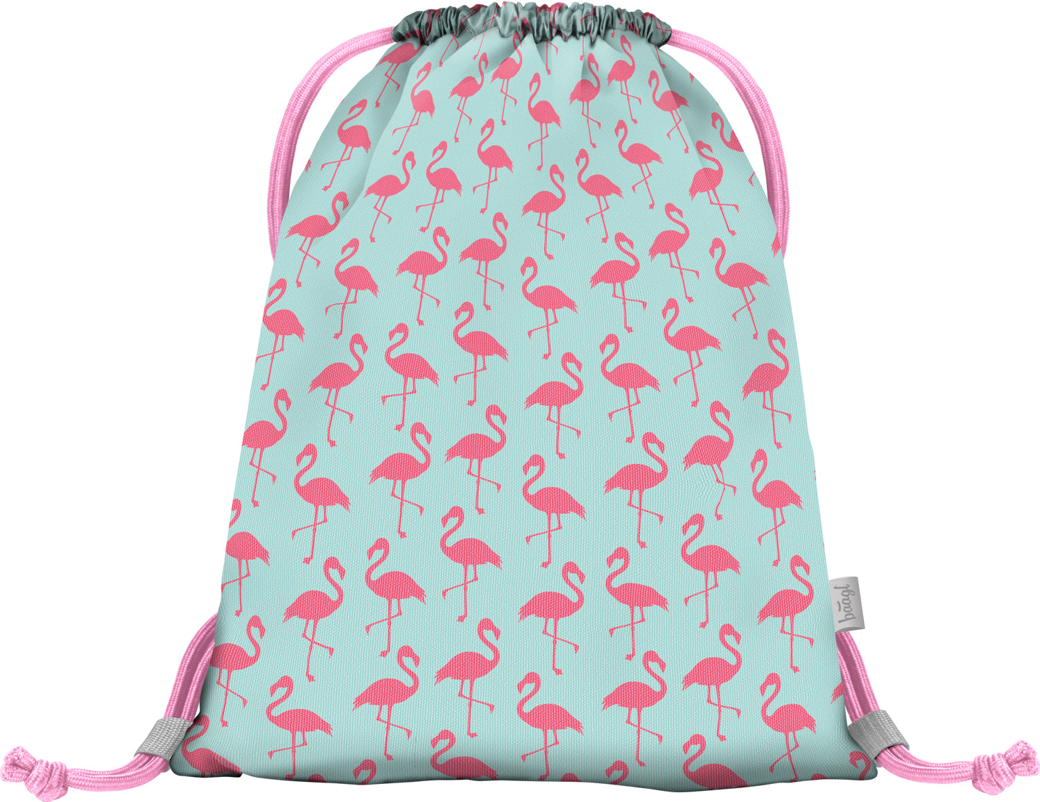 baagl-flamingo-sac-de-gym-enfant-poche-zipp-e-rose image 2