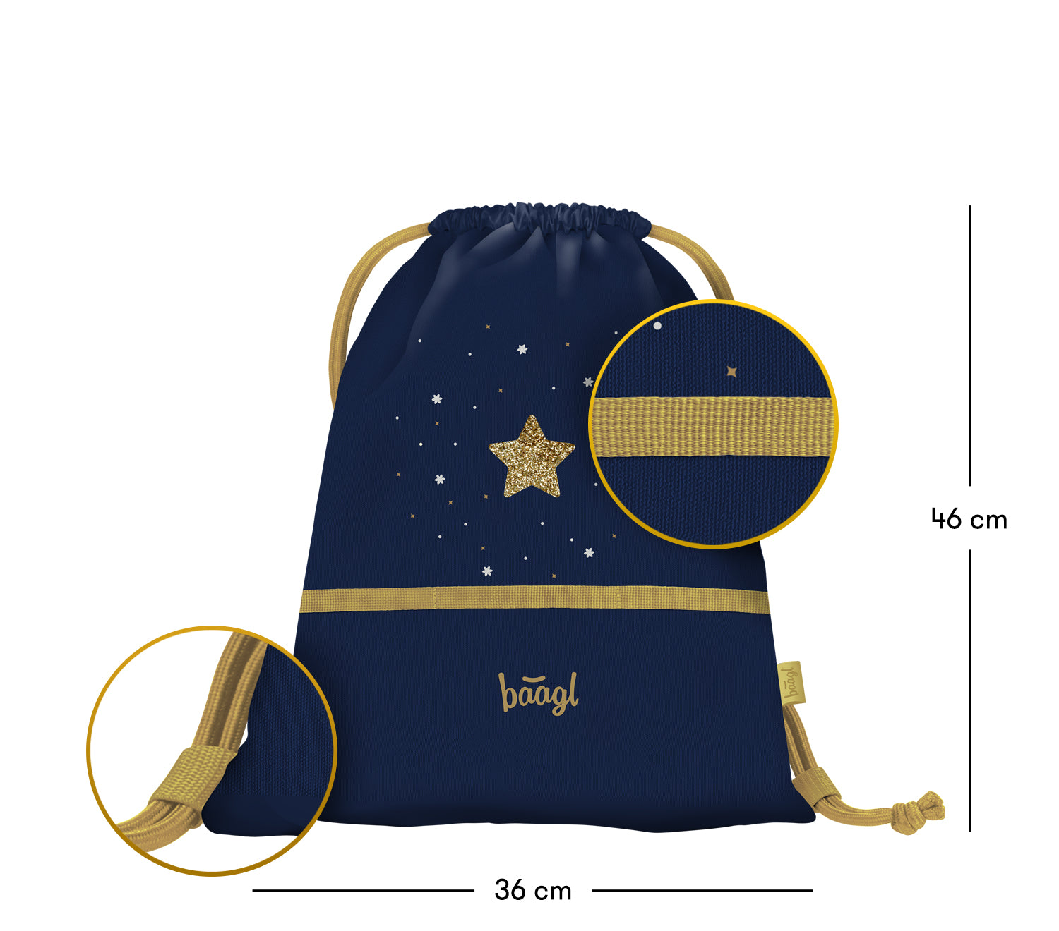 baagl-unicorn-gold-sac-sport-enfant-gym-fille-lavable image 3