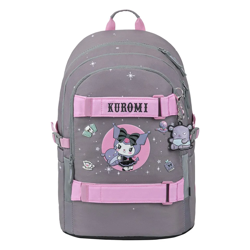 baagl-skate-kuromi-grey-sac-dos-scolaire-l-ger image 1