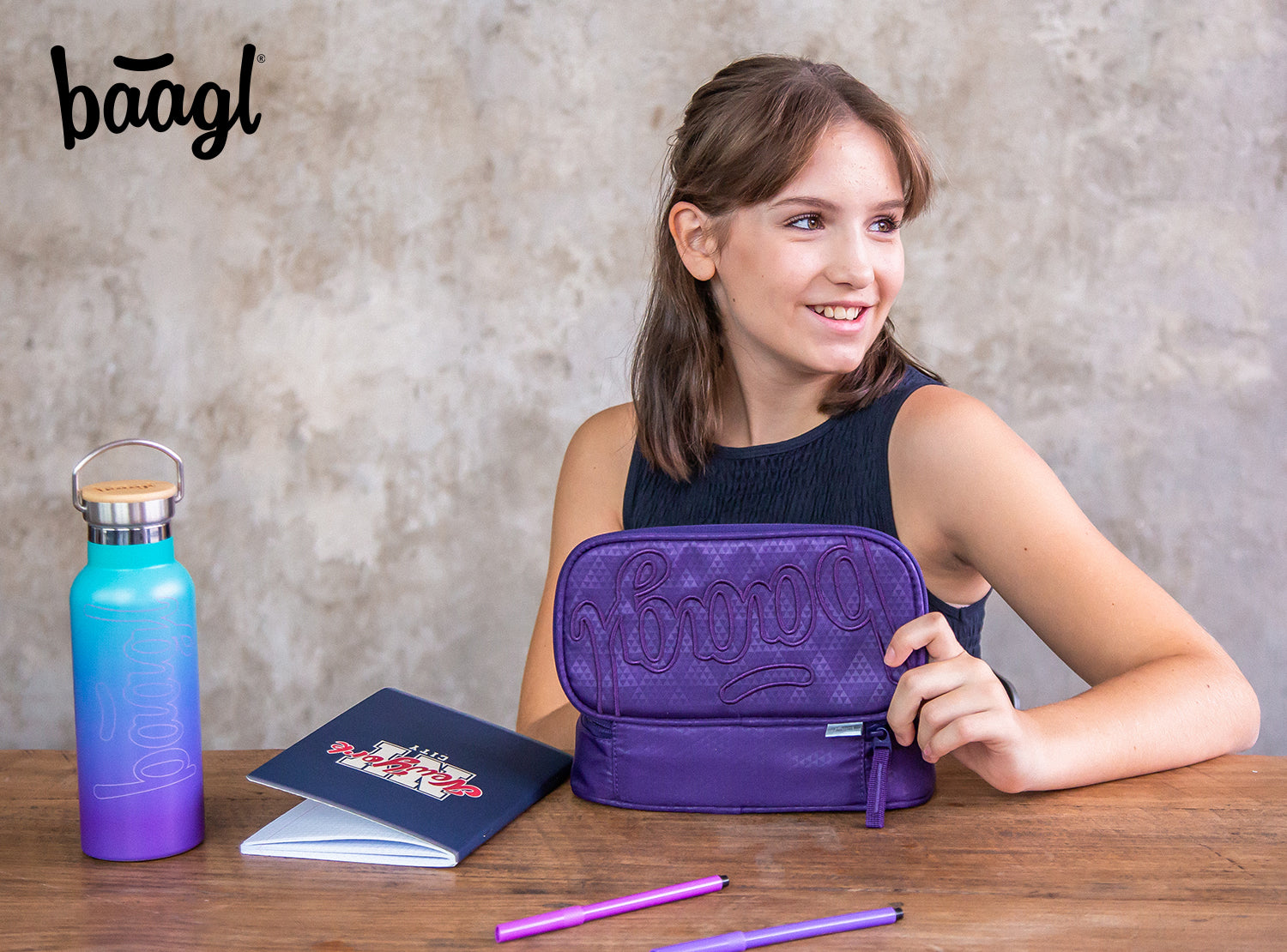 baagl-school-pencil-pouches-trousse-plum-rigide image 5