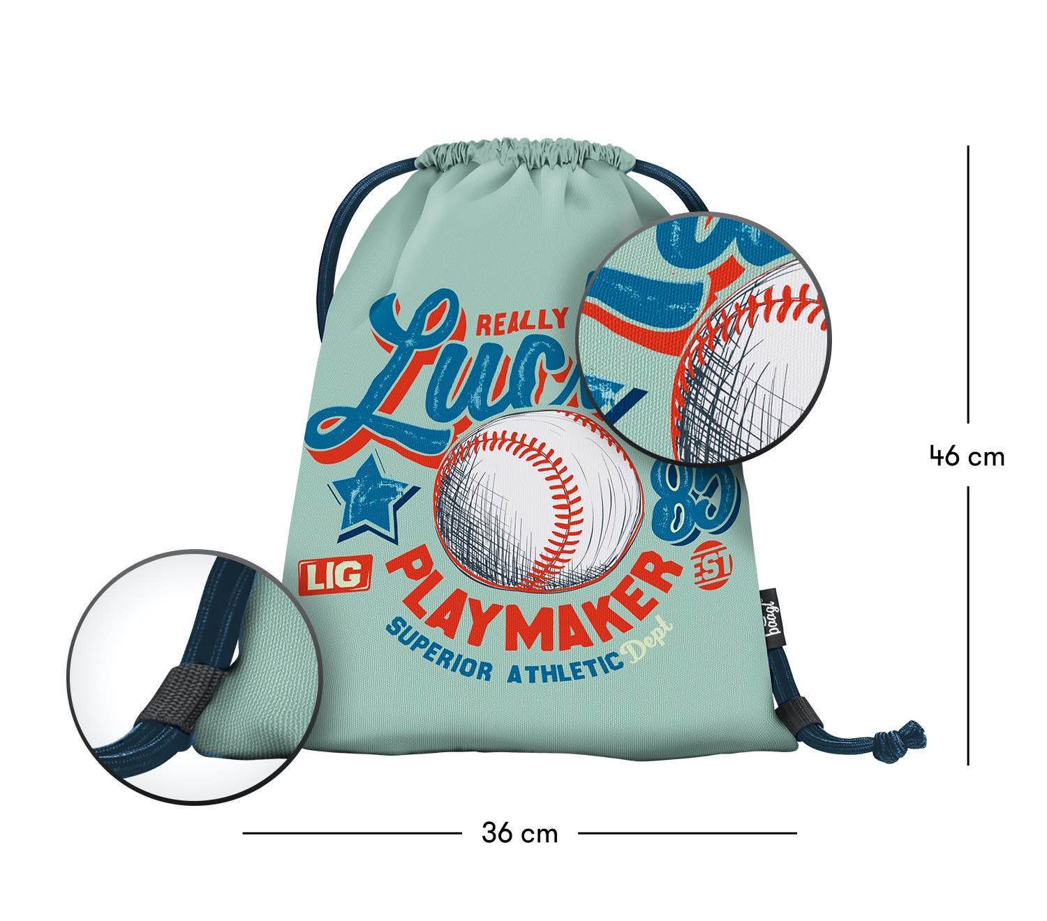 baagl-gym-sacks-baseball-sac-gym-enfant-lavable-lacets image 3