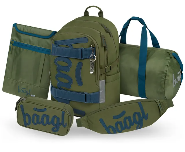 baagl-skate-olive-ii-set-scolaire-3-pi-ces-olive image 1