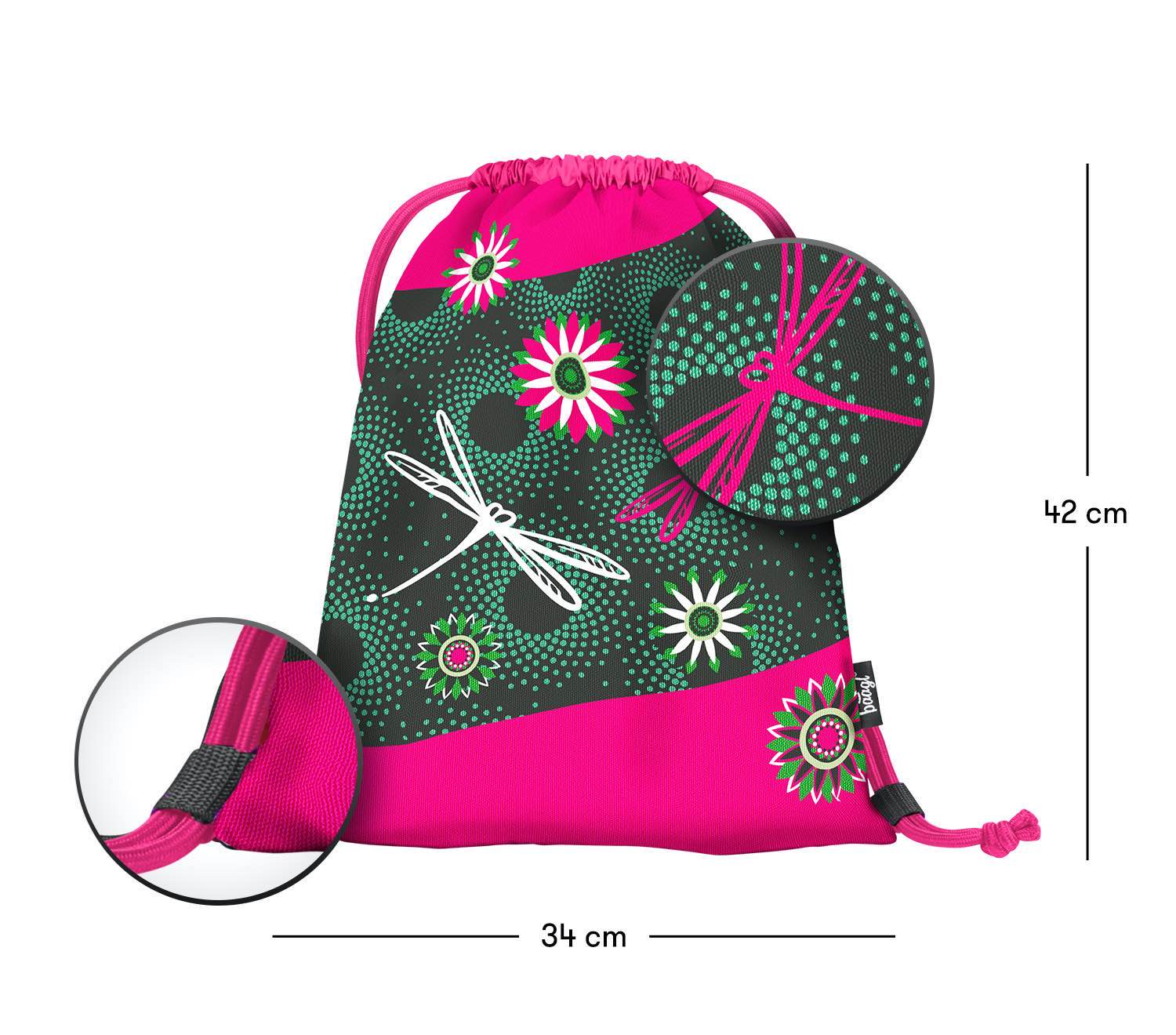 baagl-flowers-sac-gym-fille-fleurs-lavable image 3