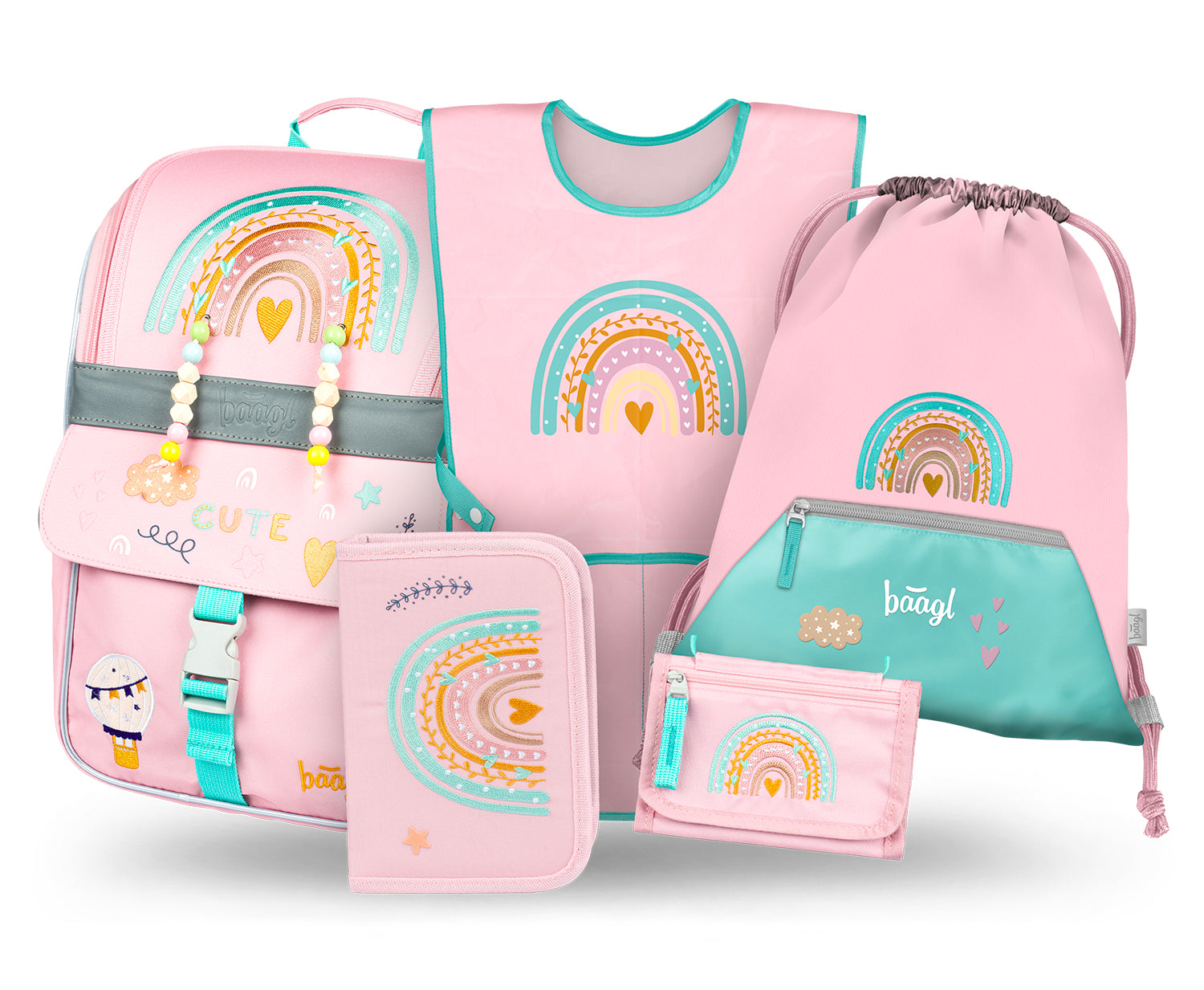 baagl-school-sets-zippy-rainbow-pink-iii-cartable-18-l image 1