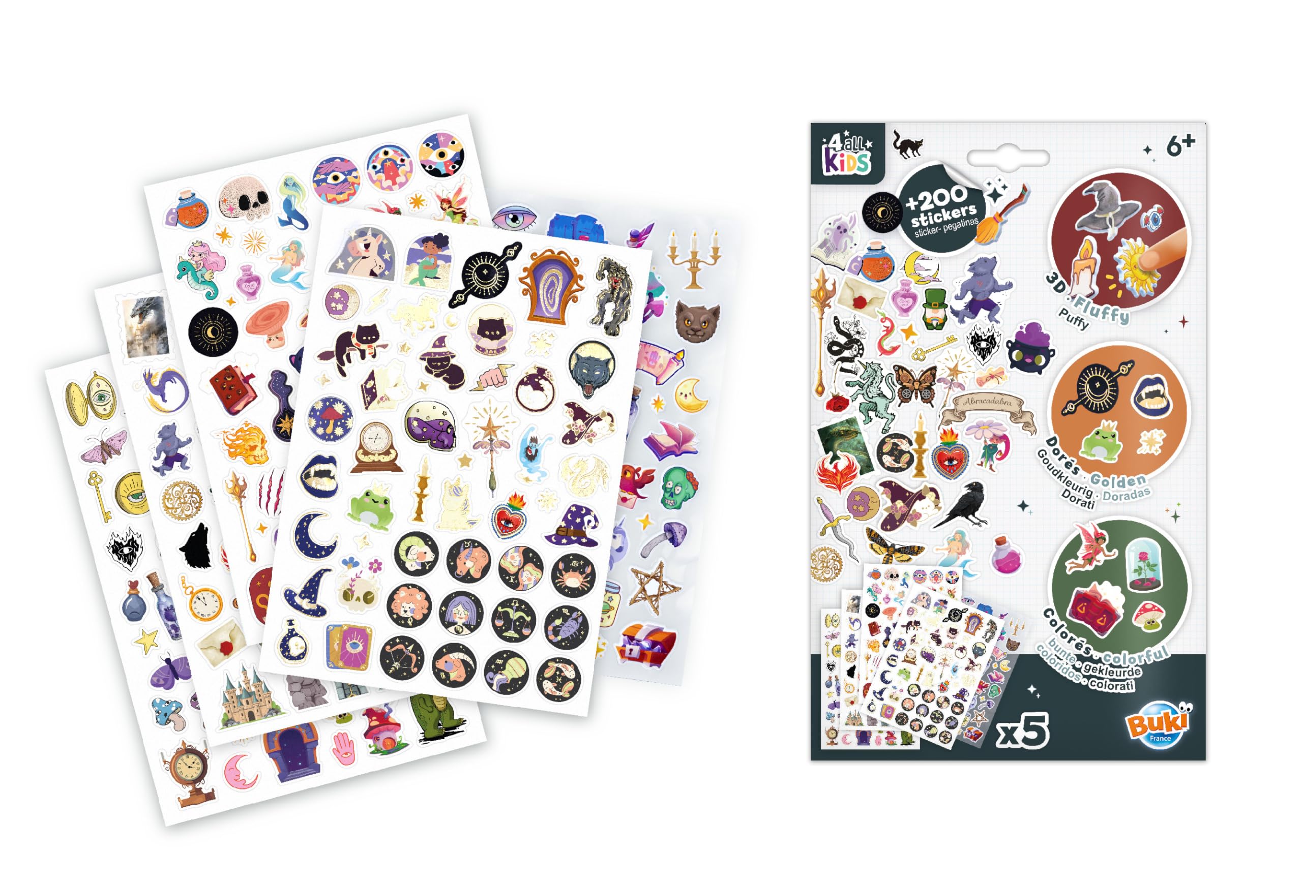 buki-fantastique-pochette-stickers-200-dor-s-fluffy-d-s-6-ans image 1