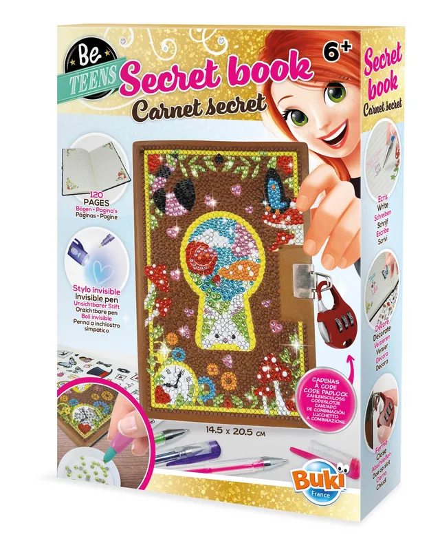 buki-nb003-carnet-secret-cadenas-journal-intime-strass-fille image 1