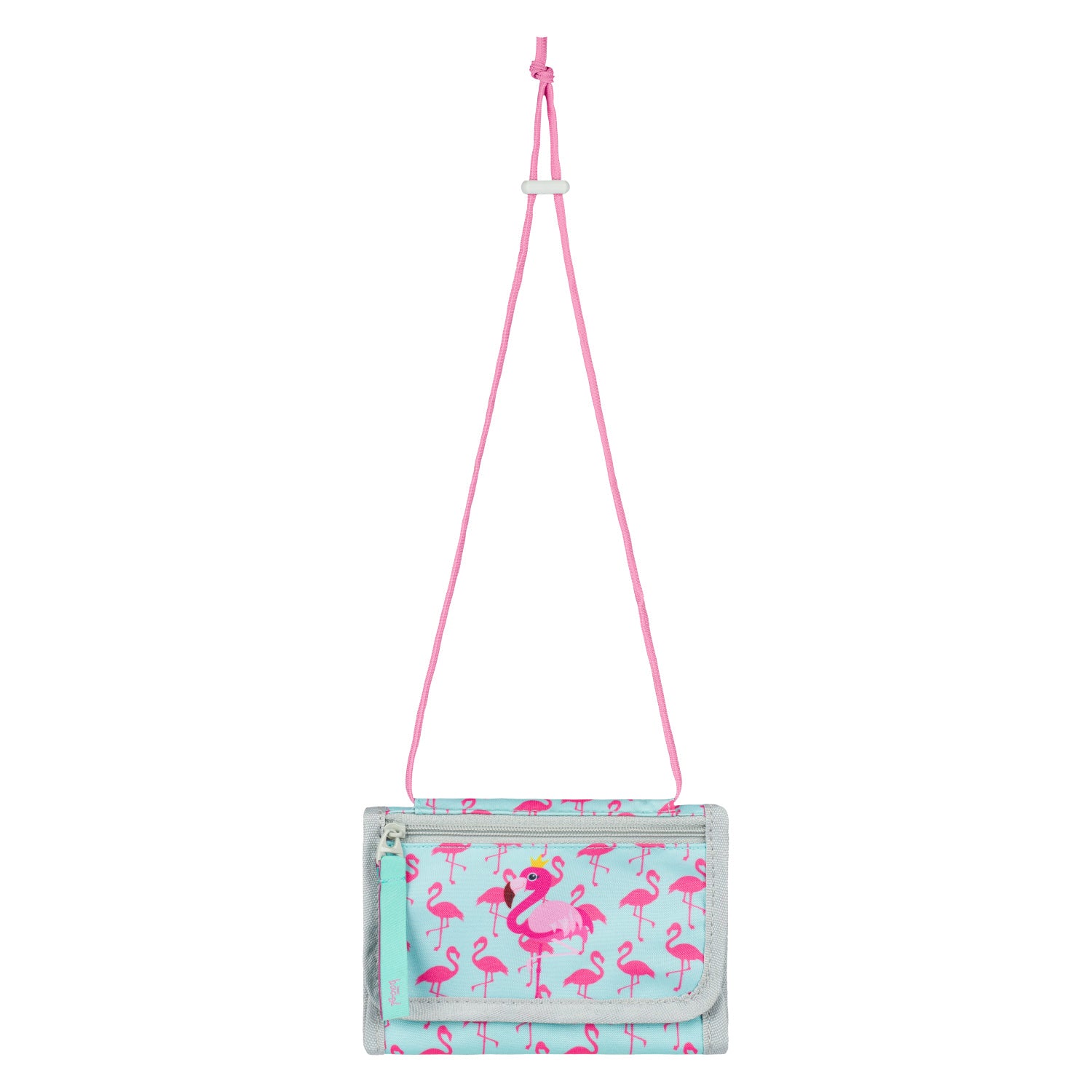 baagl-flamingo-portefeuille-enfant-velcro-rose image 1