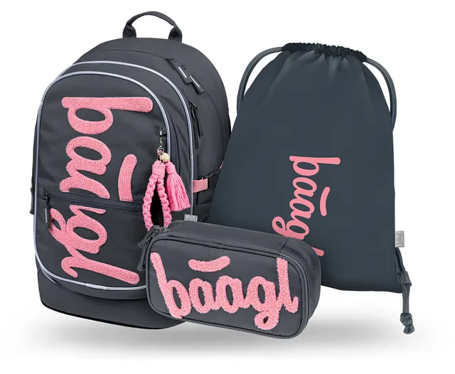 baagl-core-logo-pink-set-scolaire-3-pi-ces-rose-recycl image 1
