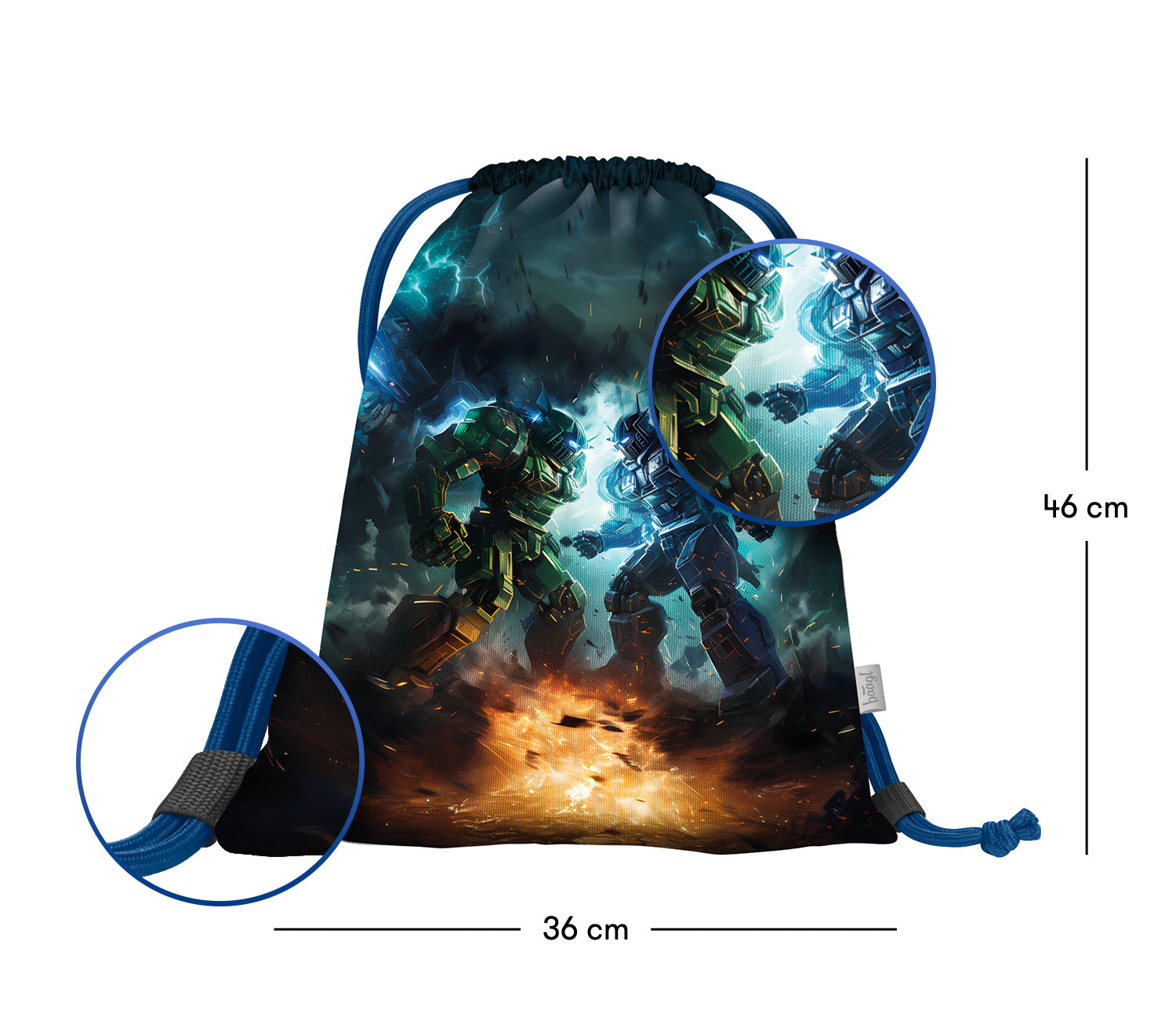 baagl-robots-sac-gym-enfant-lavable-avec-mousqueton image 3