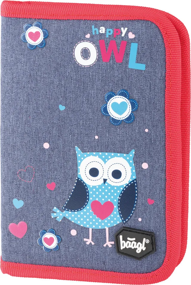 baagl-little-owls-trousse-scolaire-vide-1-compartiment-chouettes image 1