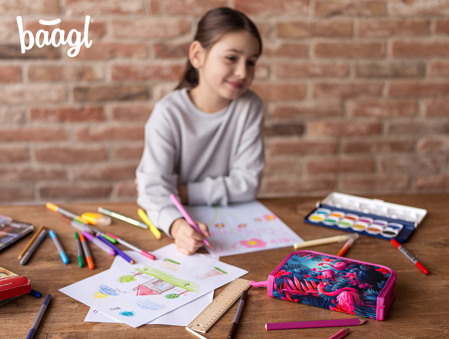 baagl-classic-flamingos-trousse-scolaire-un-compartiment image 7