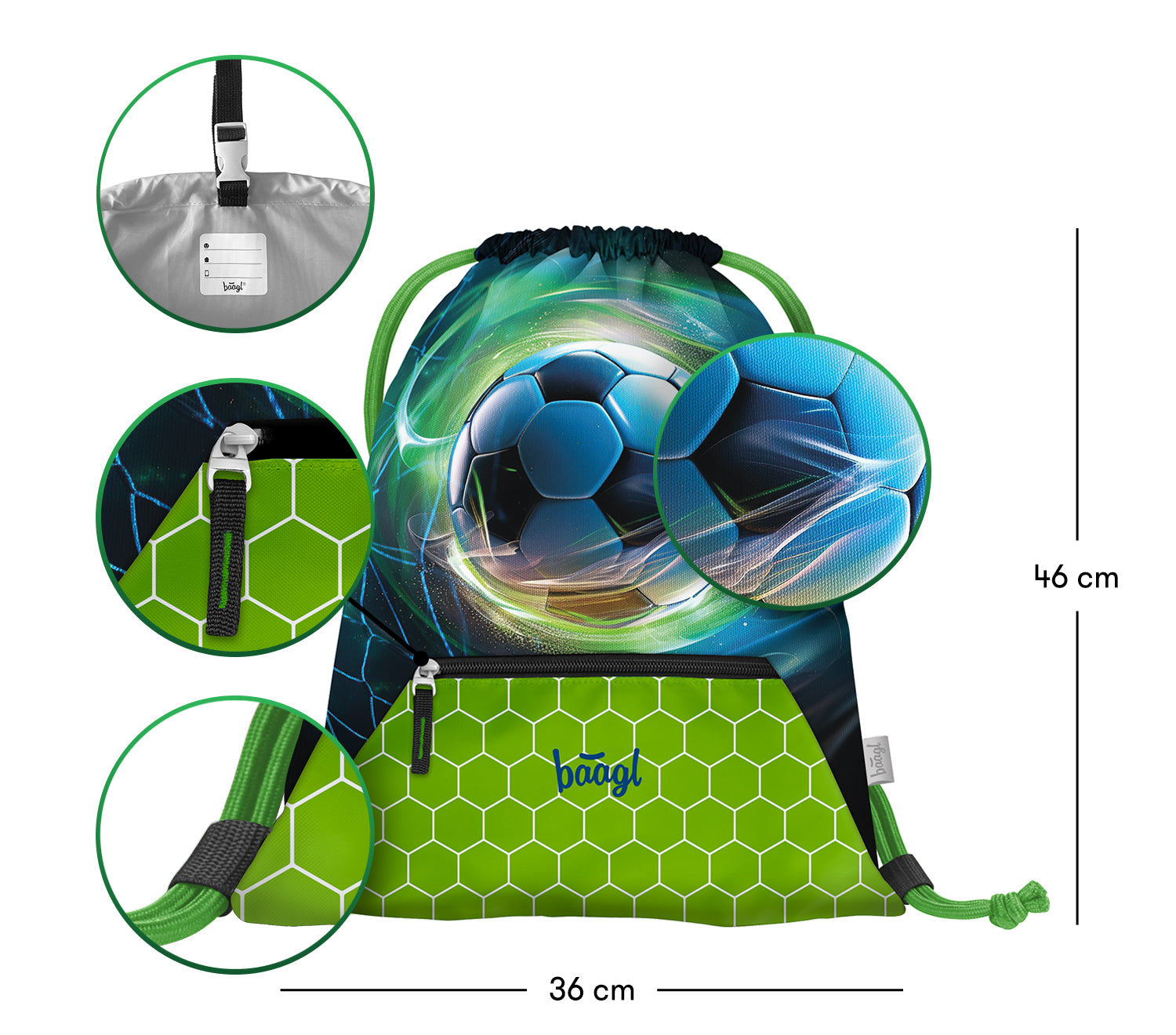 baagl-gym-sacks-sac-de-gym-football-ball-poche-zipp-e image 3