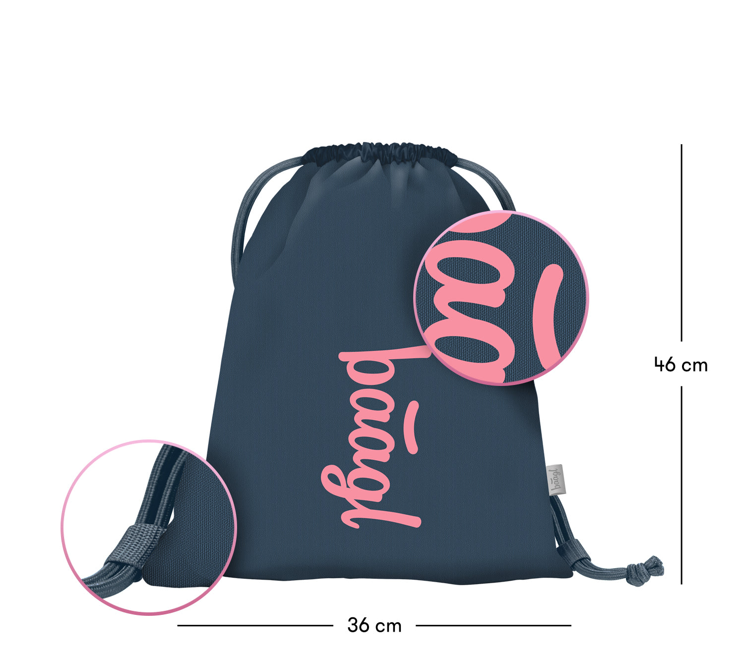 baagl-gym-sacks-sac-de-sport-logo-rose-recycl image 3